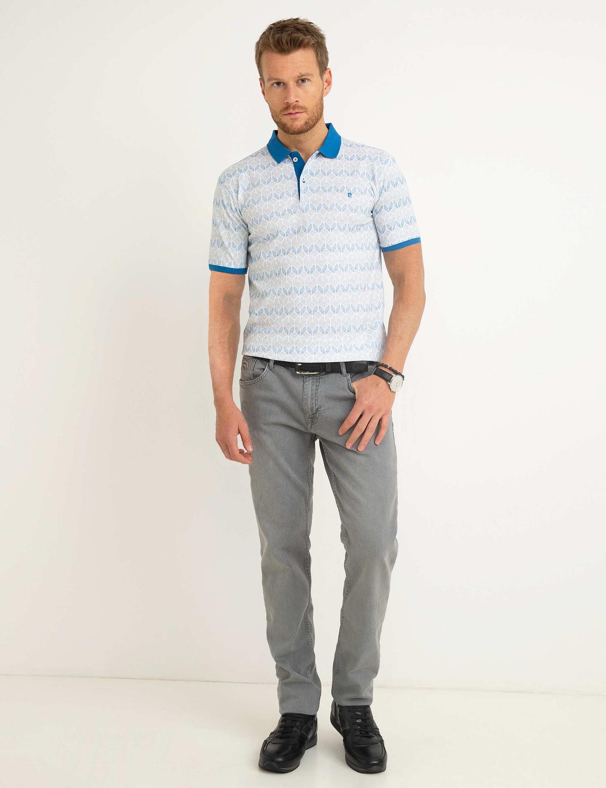 Açık Mavi Slim Fit Polo Yaka T-Shirt