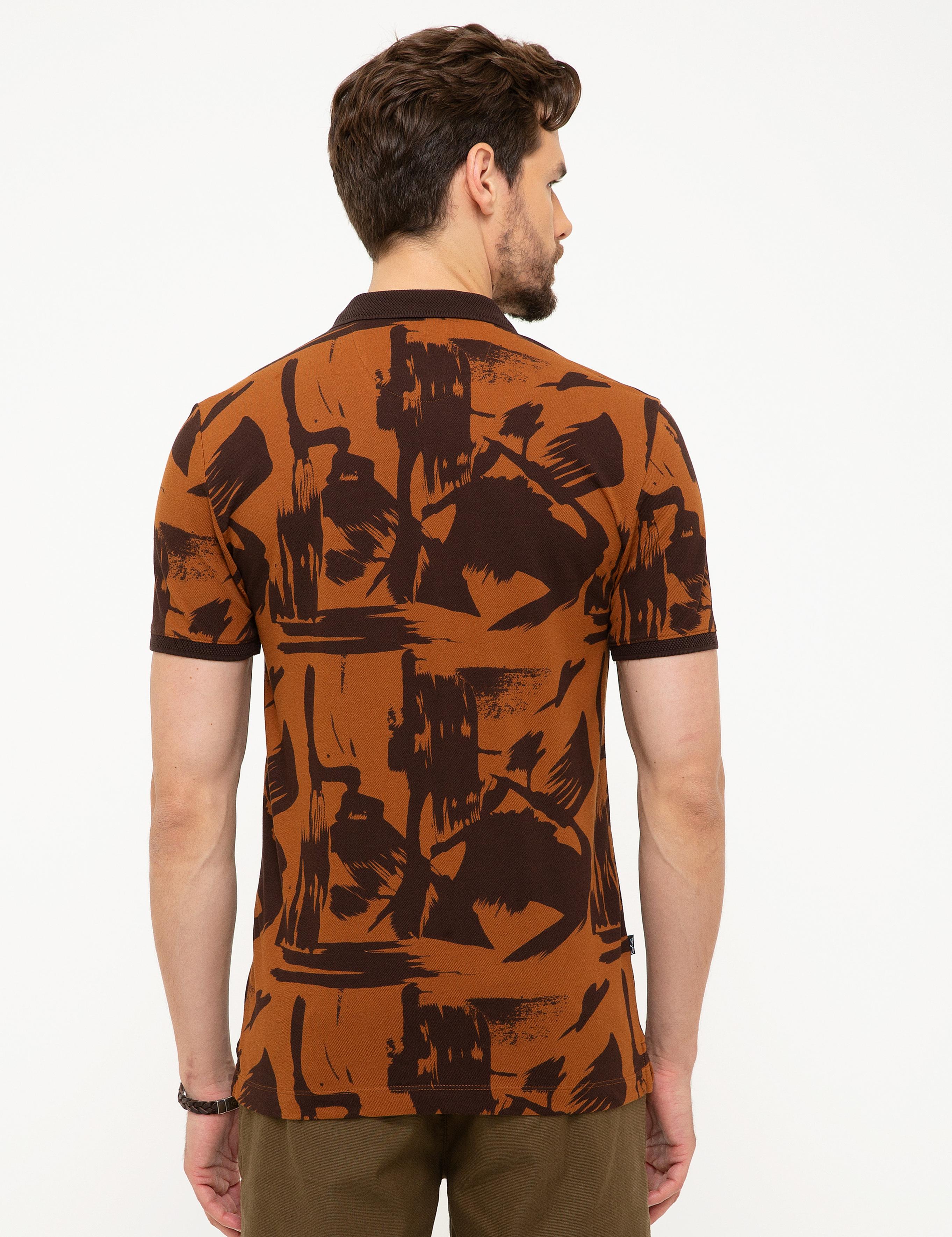 Kahverengi Slim Fit Polo Yaka T-Shirt