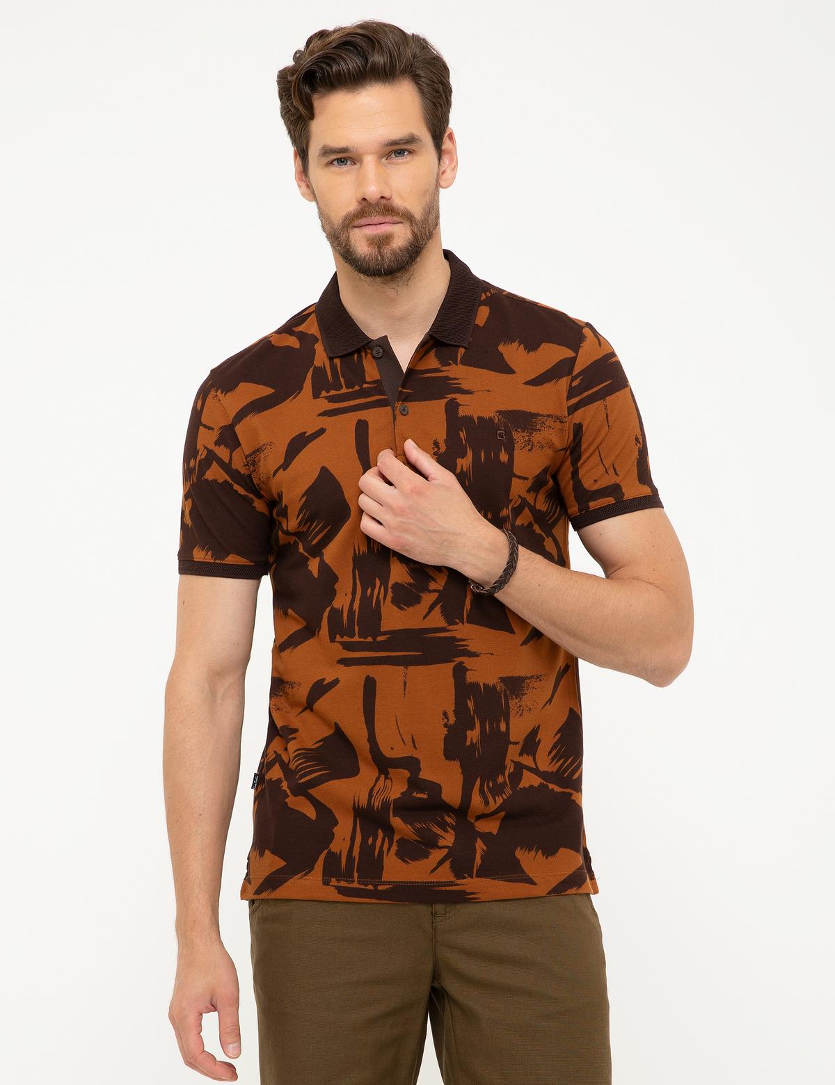 Kahverengi Slim Fit Polo Yaka T-Shirt