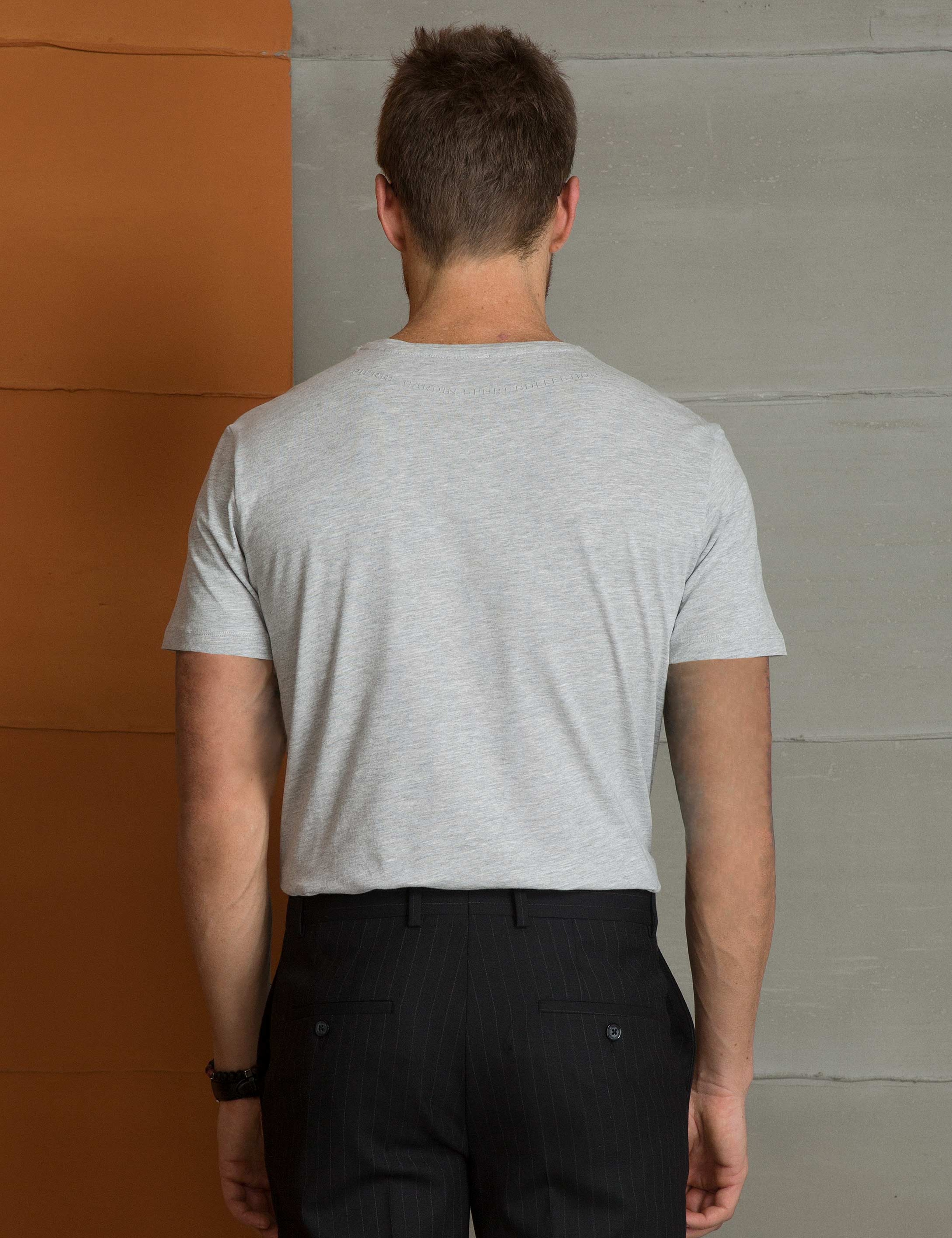 Açık Gri Slim Fit T-Shirt - Image 3