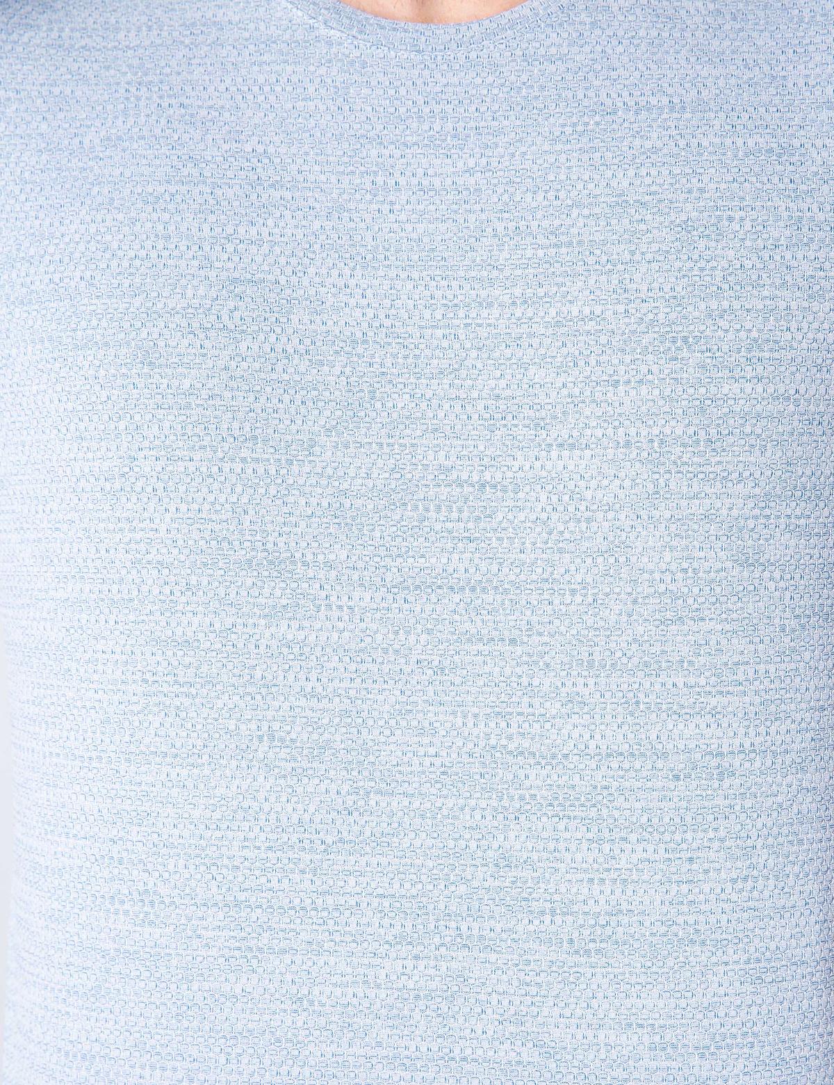 Petrol Mavi Slim Fit Bisiklet Yaka T-Shirt - 50200374047