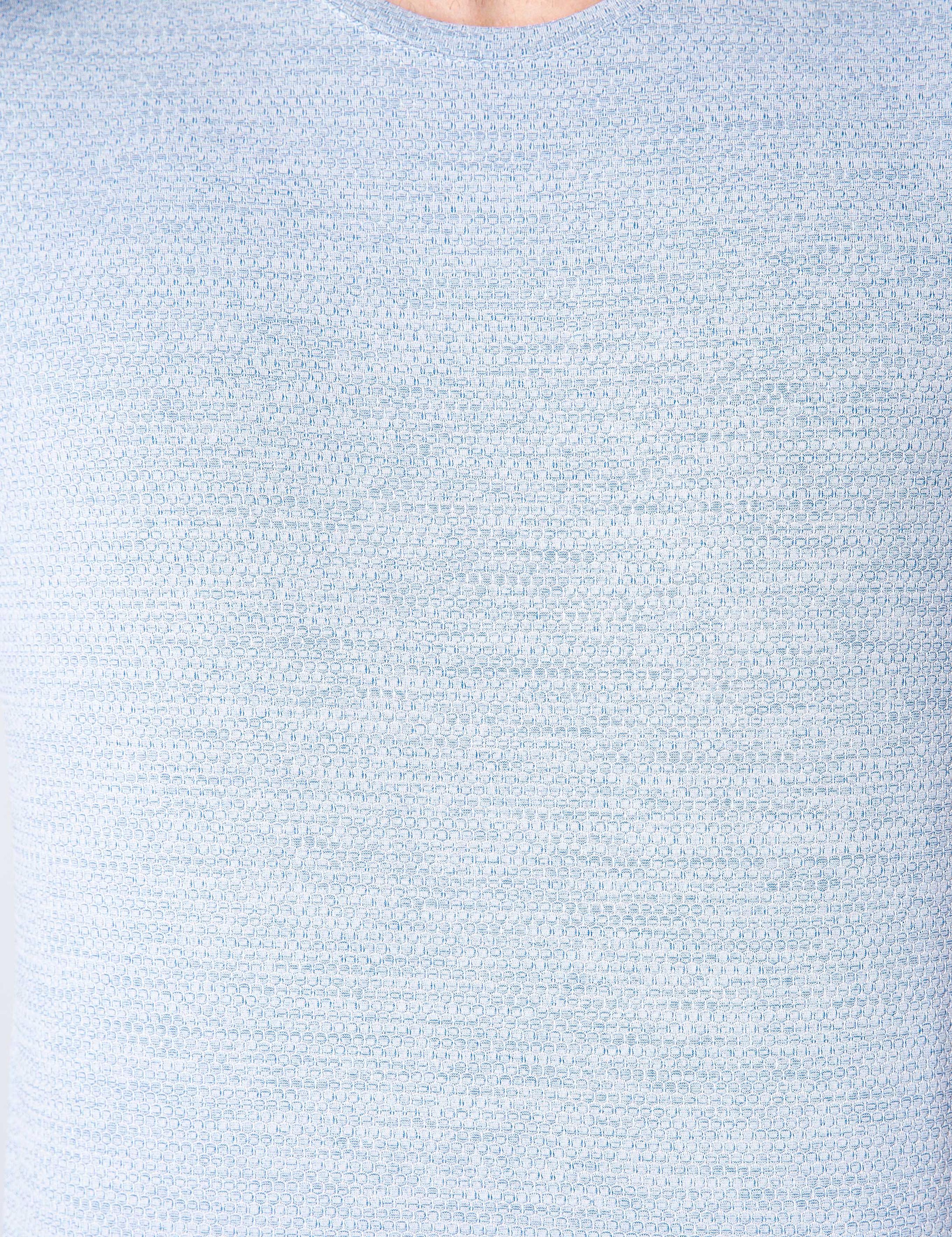 Petrol Mavi Slim Fit Bisiklet Yaka T-Shirt