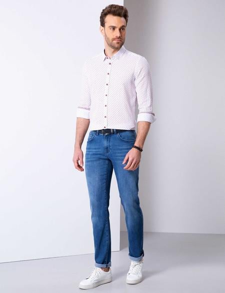 Kırmızı Slim Fit Uzun Kollu Gömlek - 50200622001