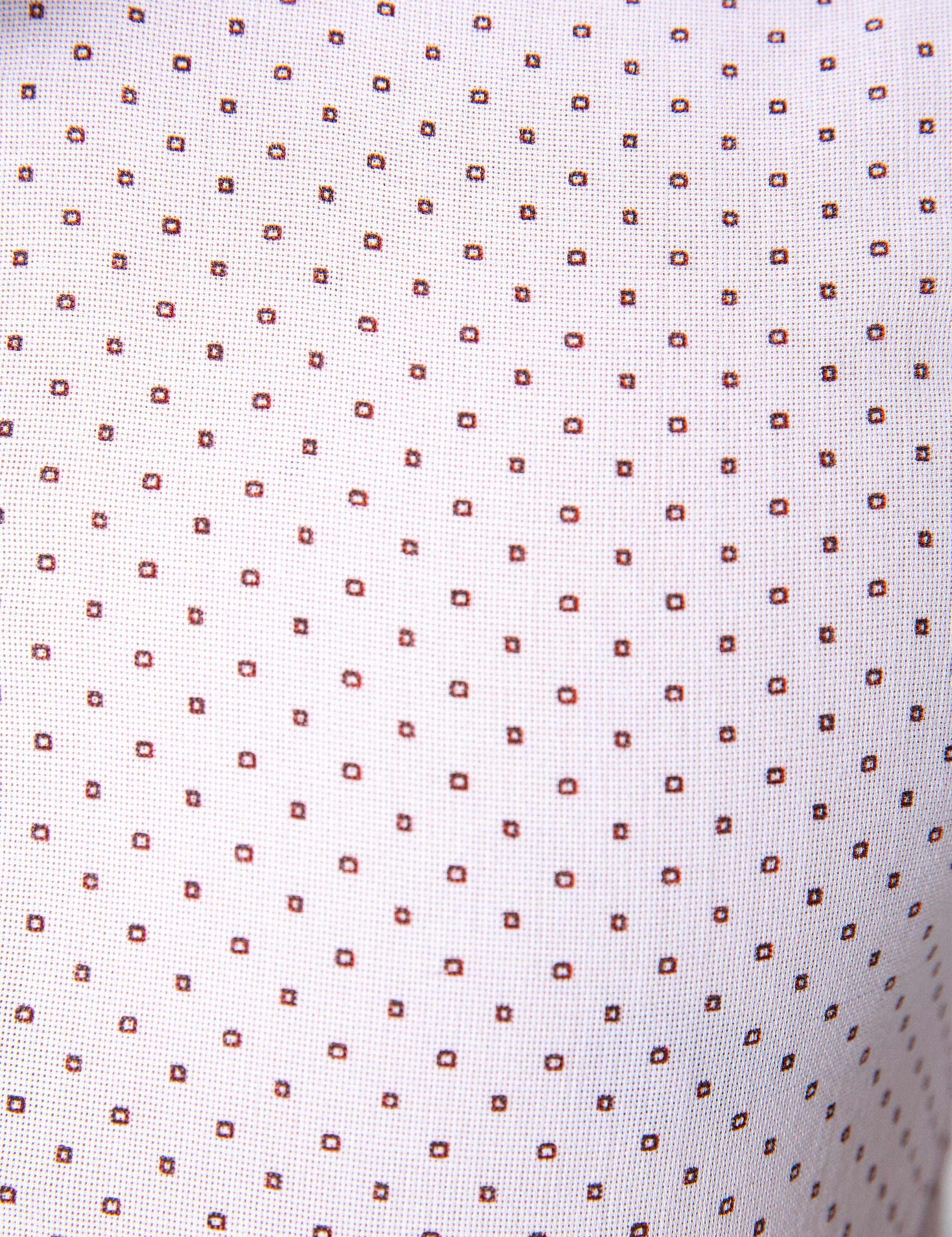 Kahverengi Detaylı Beyaz Slim Fit Gömlek