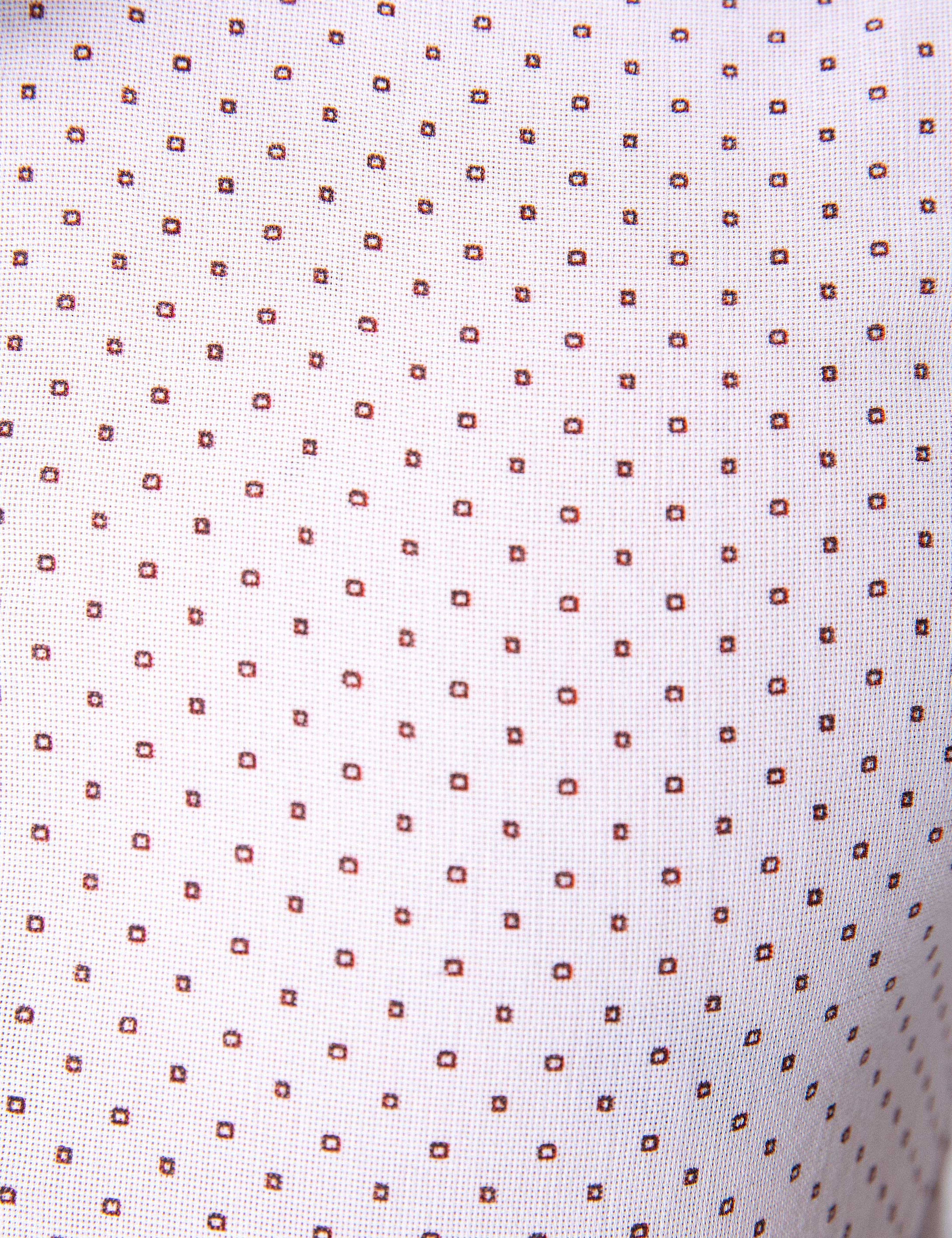 Kahverengi Detaylı Beyaz Slim Fit Gömlek