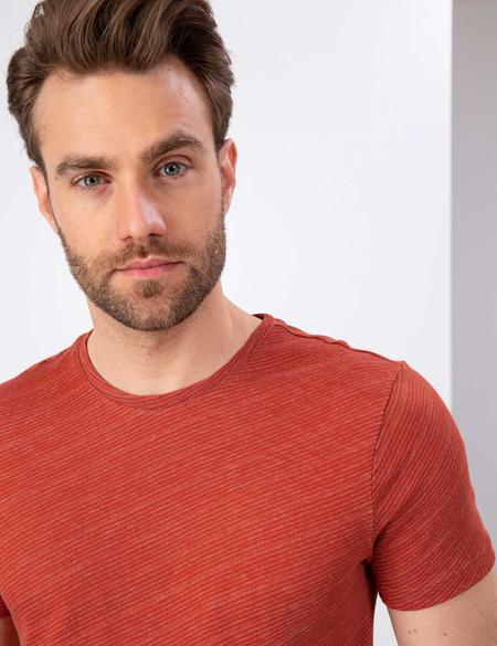 Kiremit Slim Fit Bisiklet Yaka T-Shirt - 50200628019