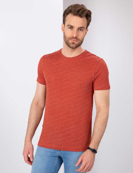 Kiremit Slim Fit Bisiklet Yaka T-Shirt - 50200628019