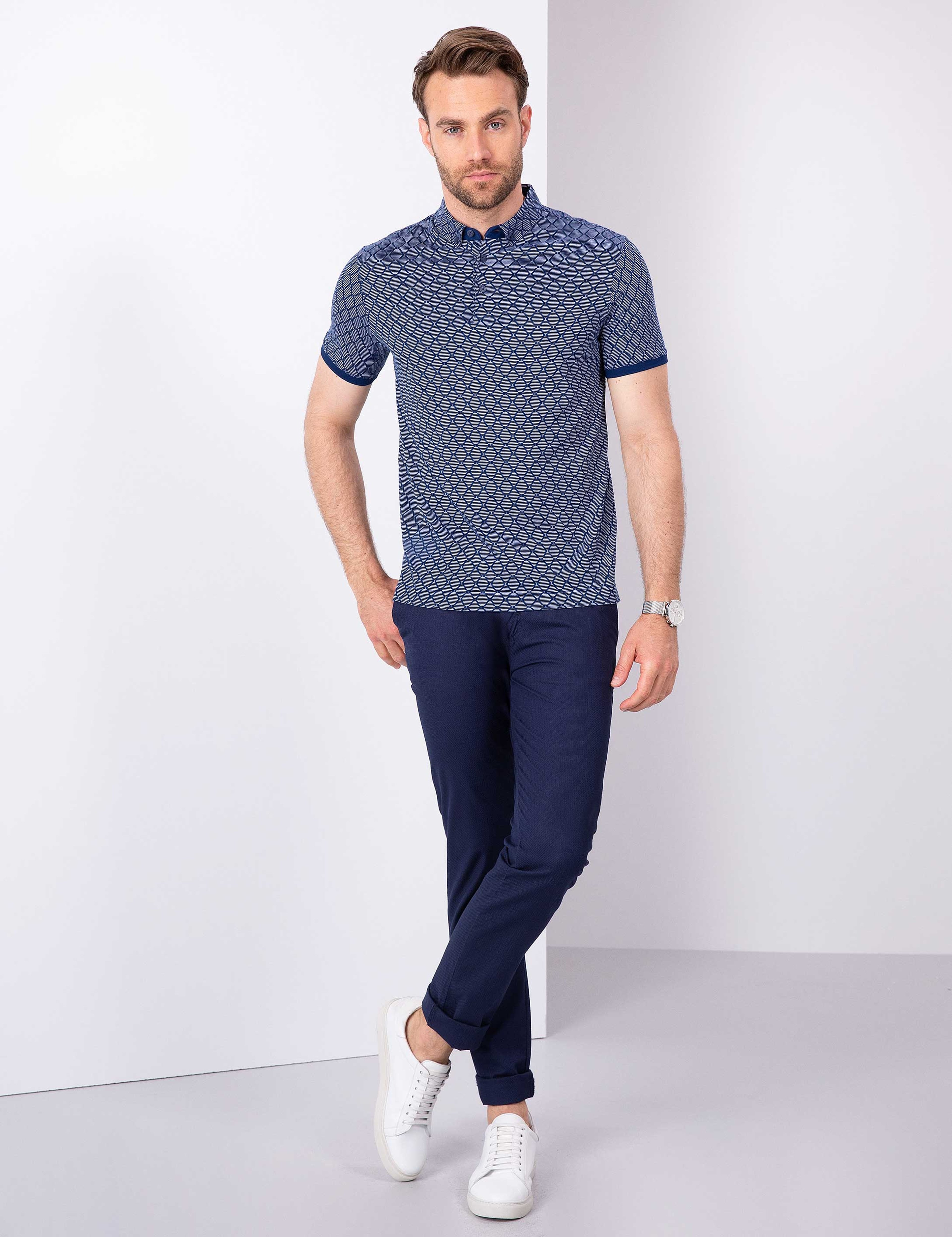 Lacivert Slim Fit Tişört - Image 4