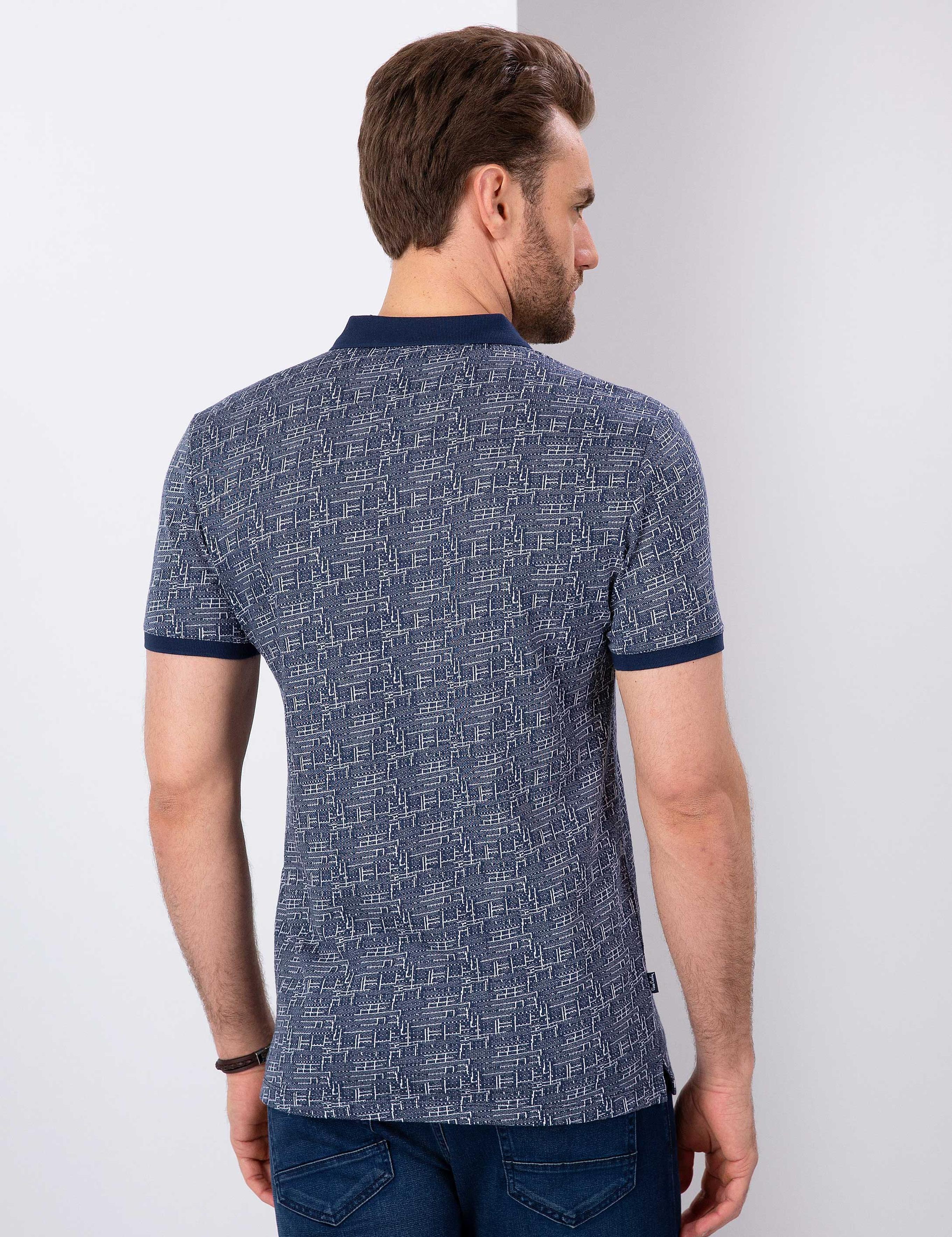 Lacivert Slim Fit Polo Yaka Tişört