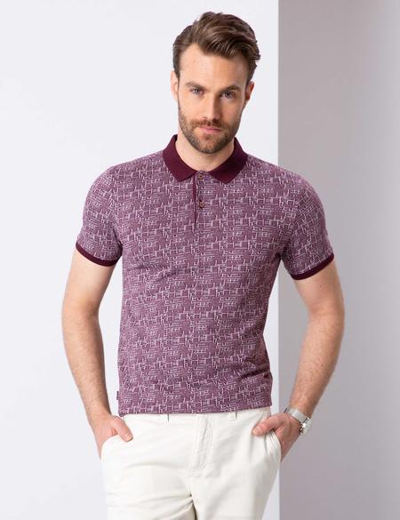 Bordo Slim Fit Polo Yaka T-Shirt - 50200632025