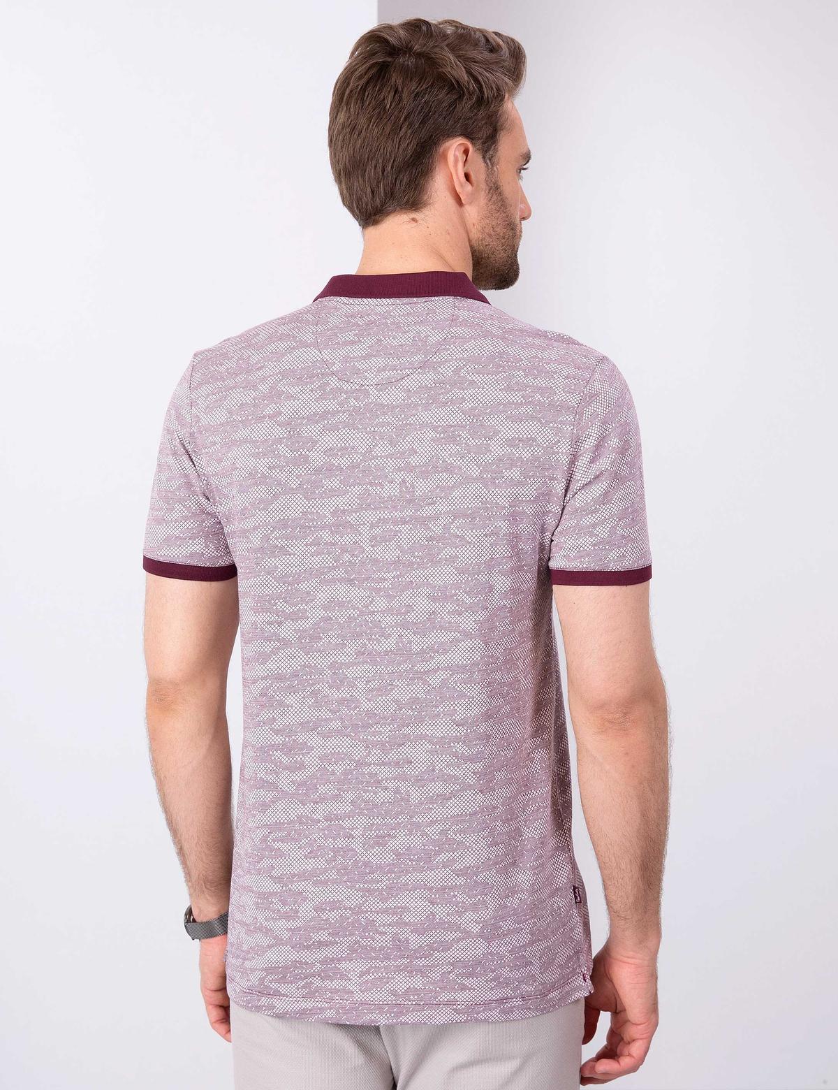 Bordo Slim Fit Polo Yaka T-Shirt - 50200633022