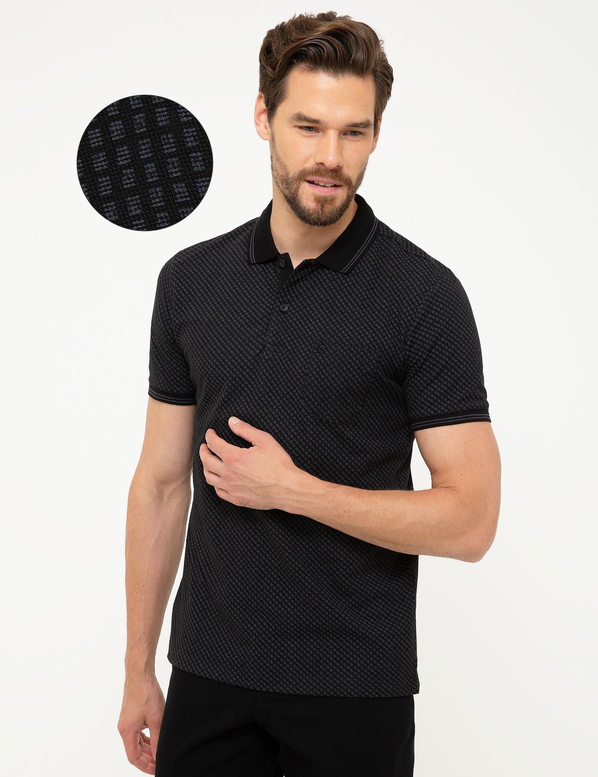 Siyah Regular Fit Polo Yaka T-Shirt