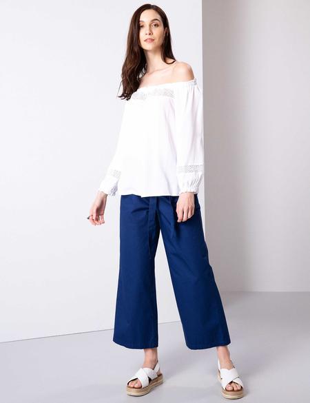 Beyaz Crop Top Bluz - 50202566005