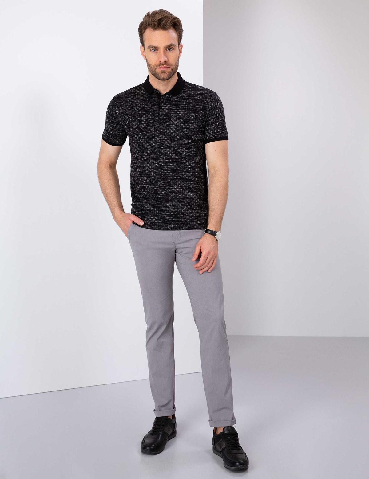 Siyah Slim Fit Tişört - 50202581010