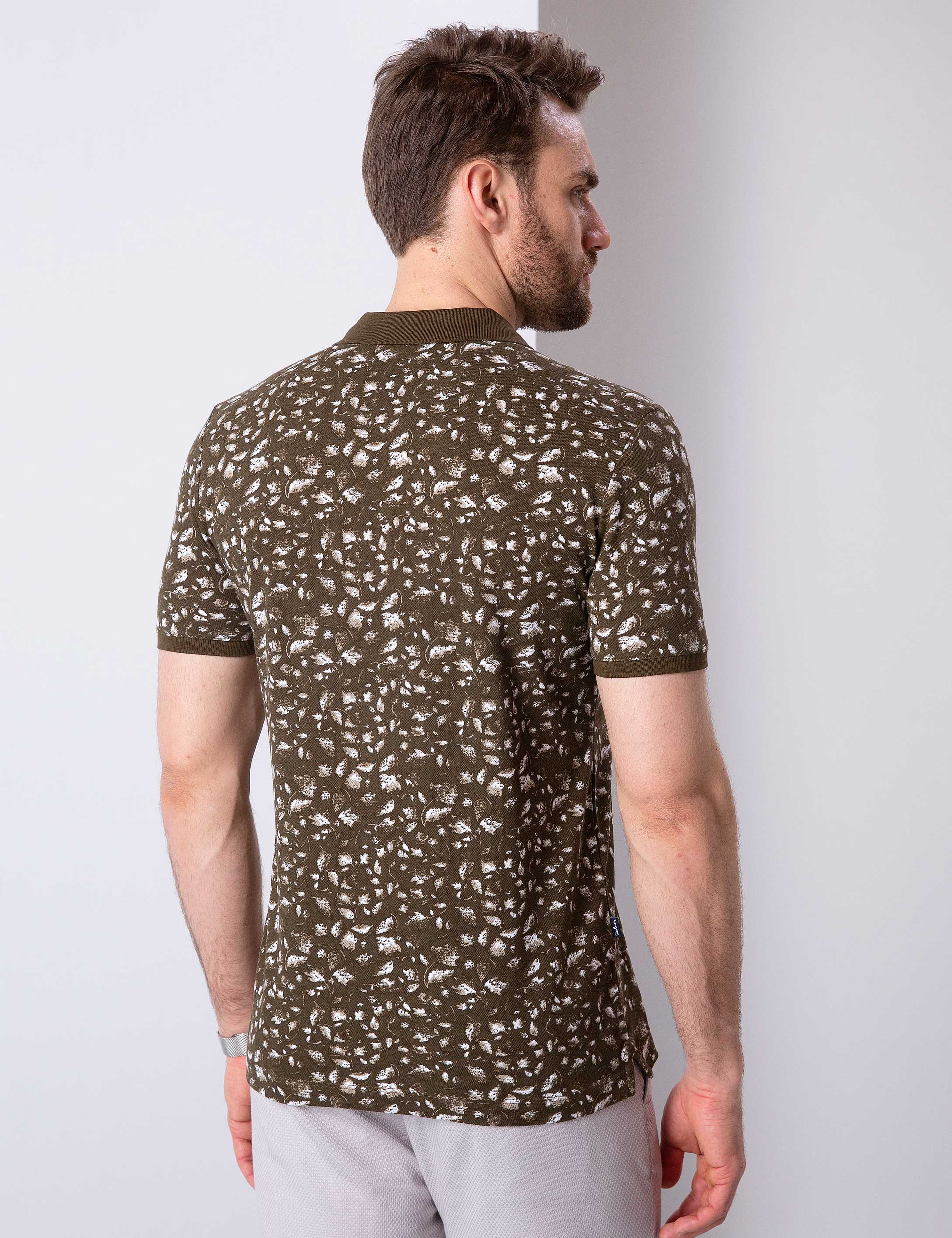 Haki Slim Fit Polo Yaka Tişört
