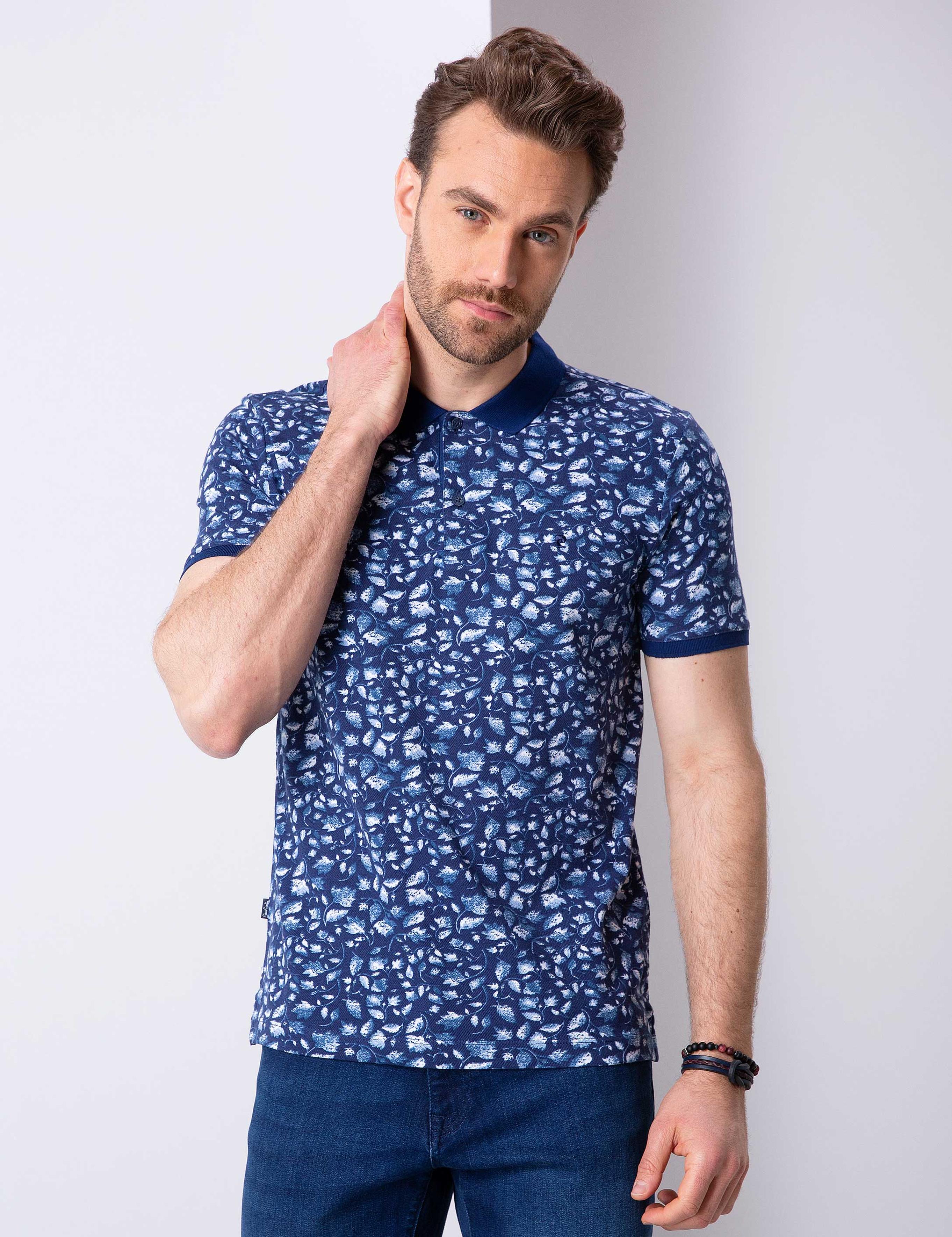 Lacivert Slim Fit Polo Yaka T-Shirt