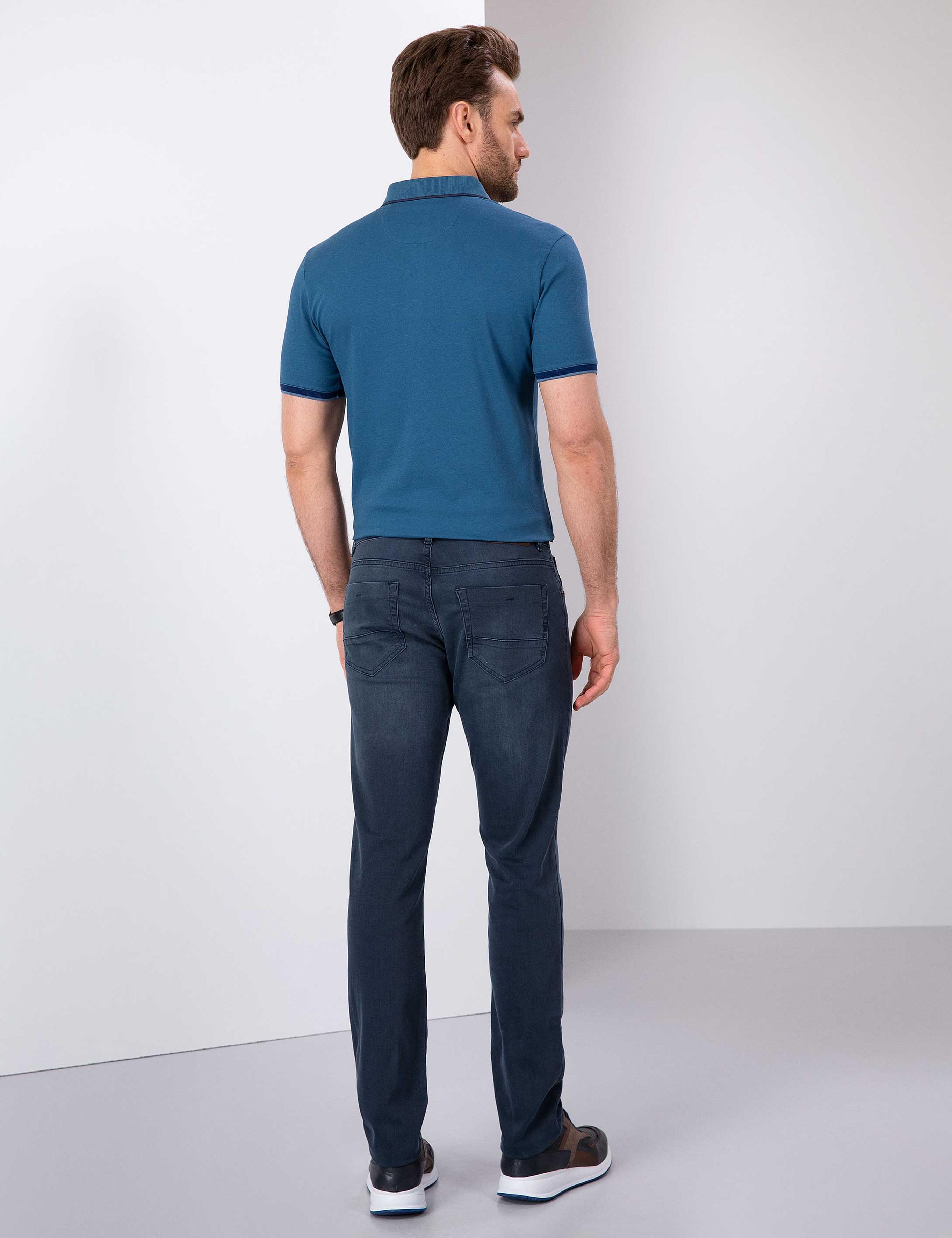 Lacivert Slim Fit Denim Pantolon