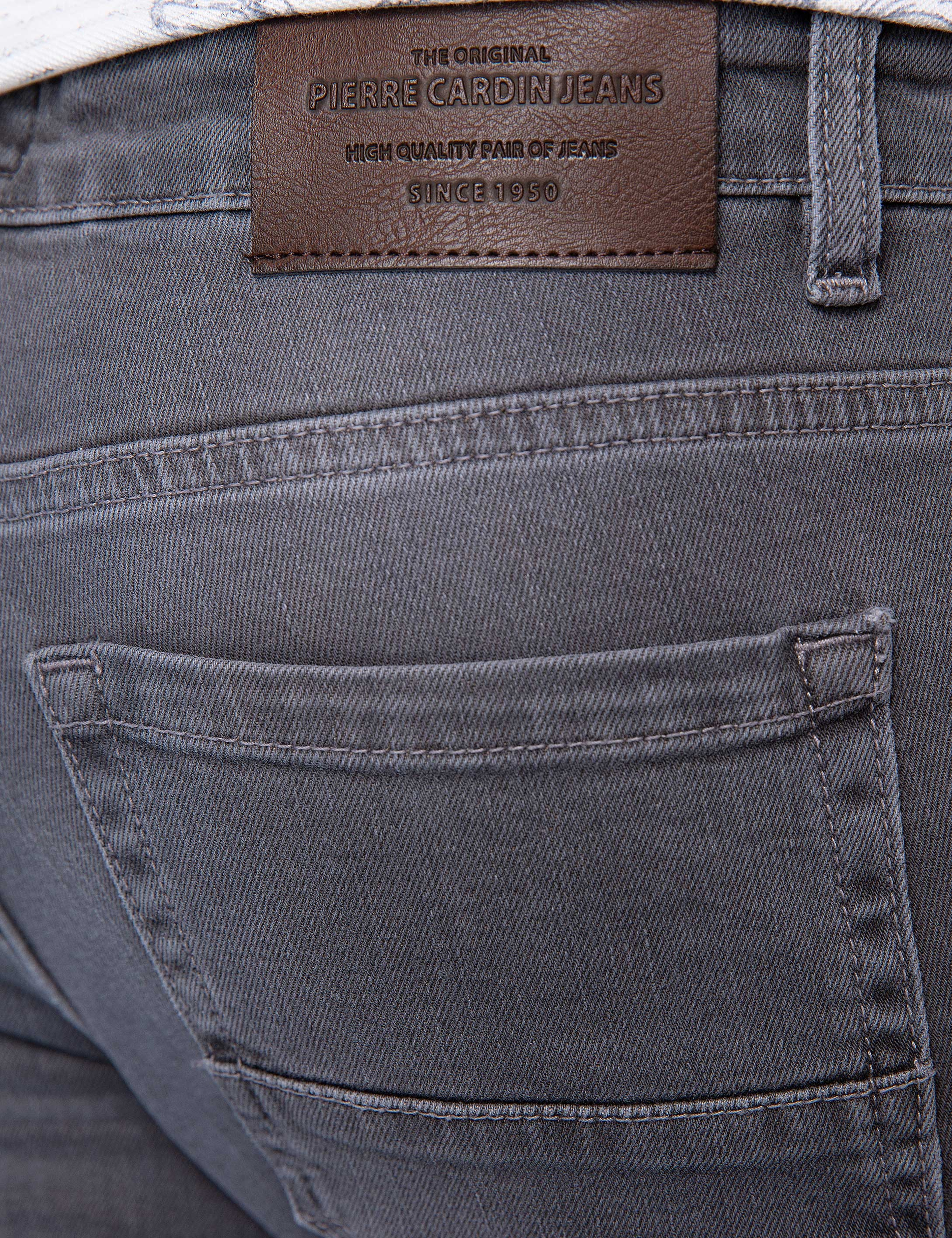 Koyu Gri Slim Fit Denim Pantolon - Image 4