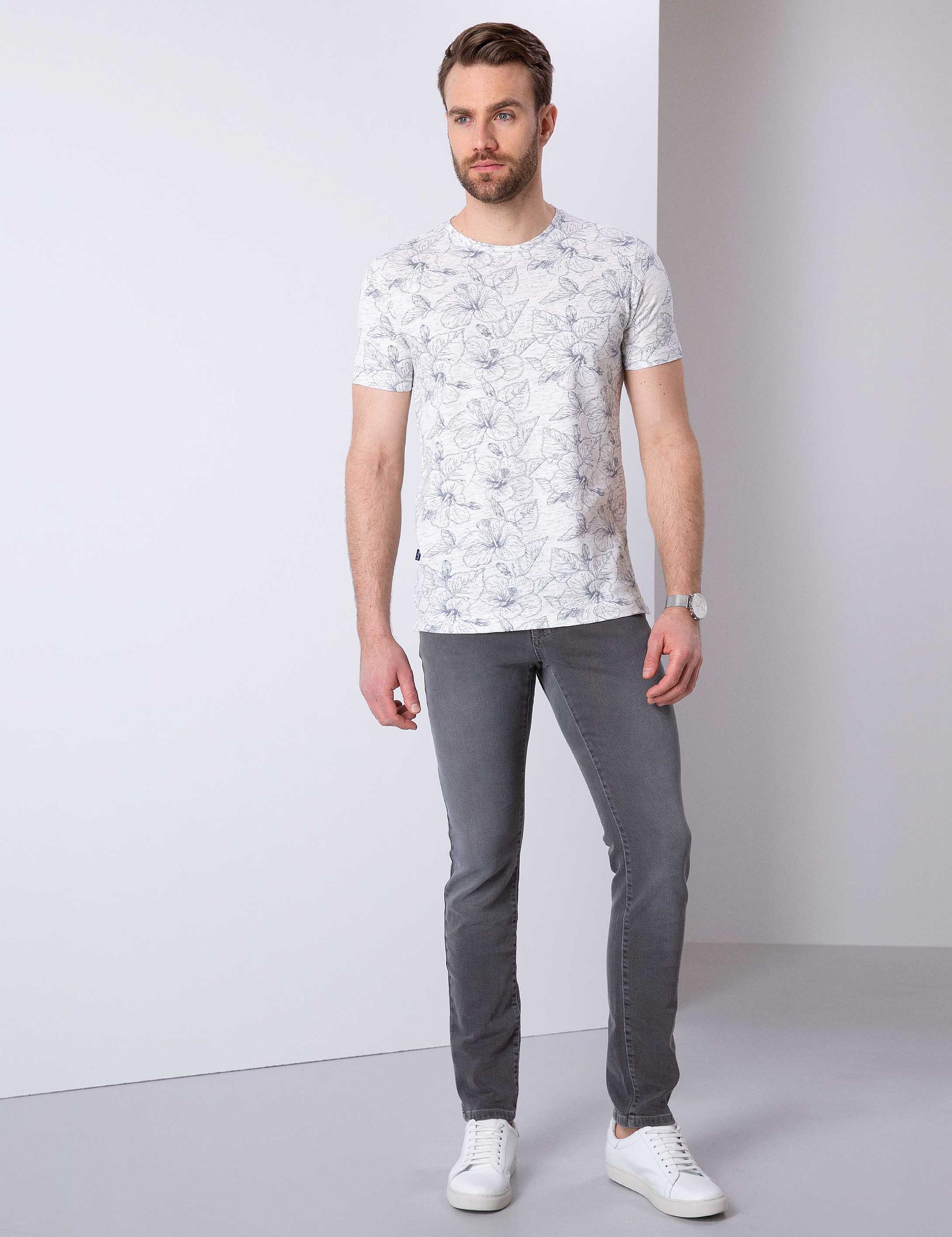 Koyu Gri Slim Fit Denim Pantolon