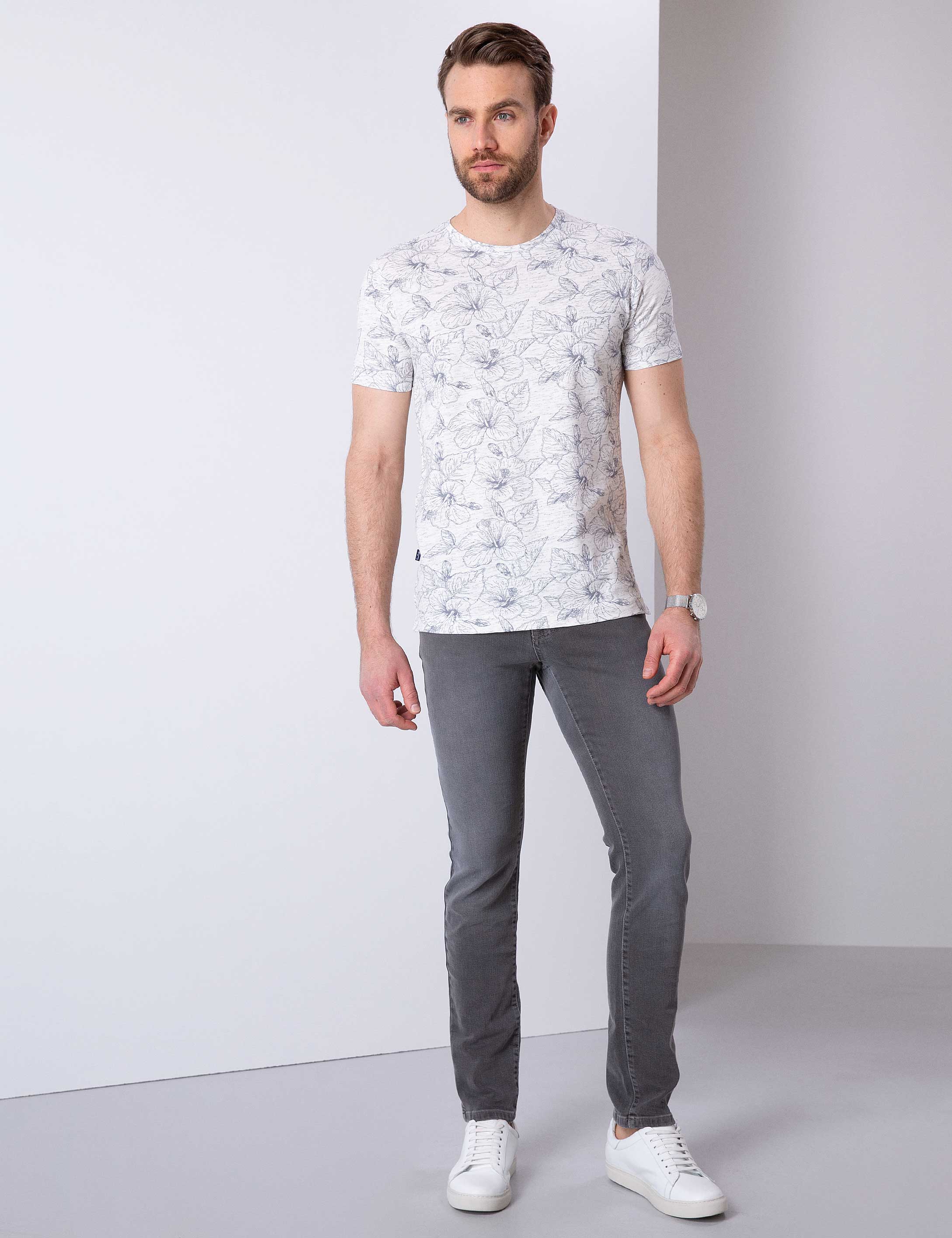 Koyu Gri Slim Fit Denim Pantolon