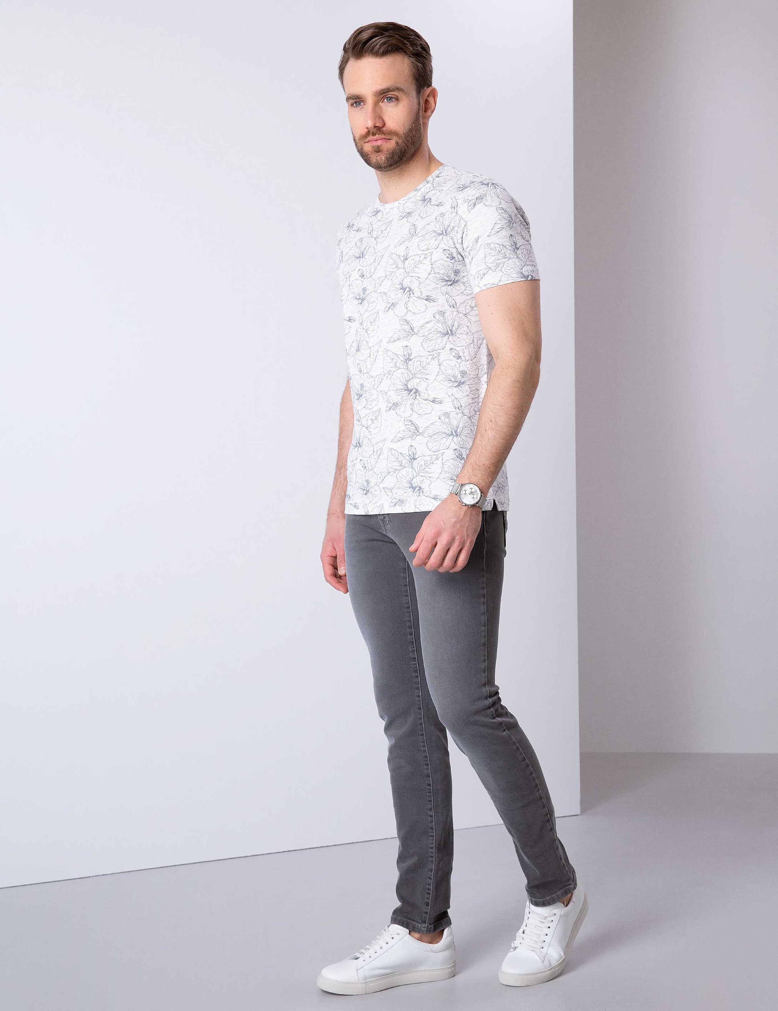 Koyu Gri Slim Fit Denim Pantolon