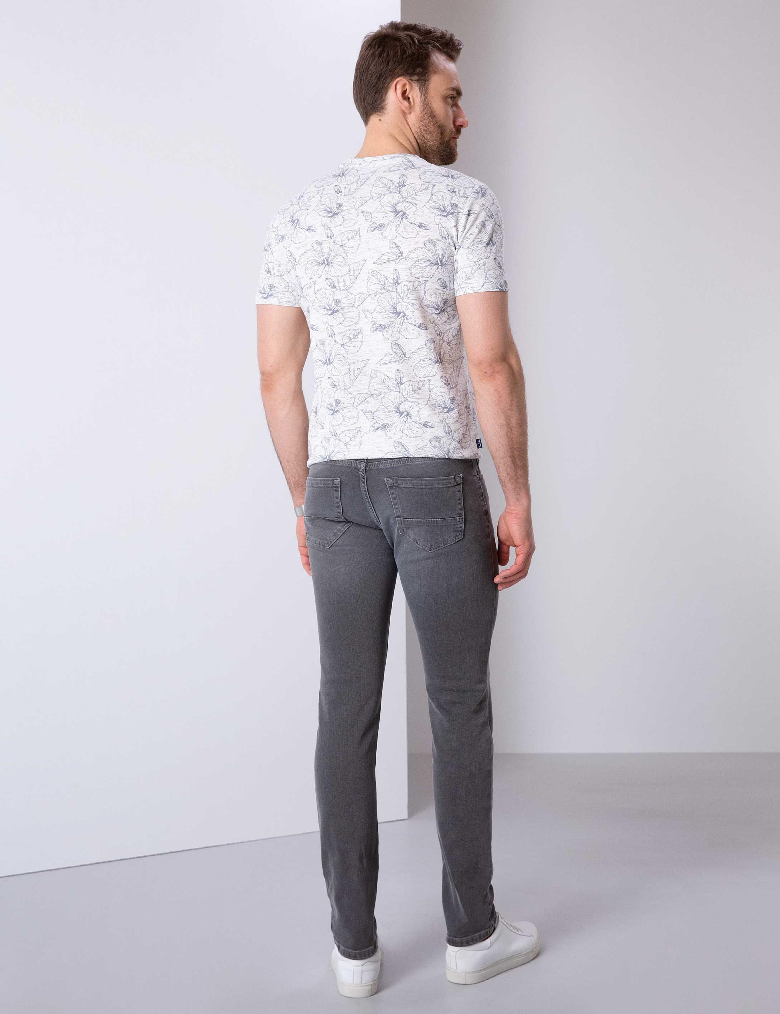 Koyu Gri Slim Fit Denim Pantolon