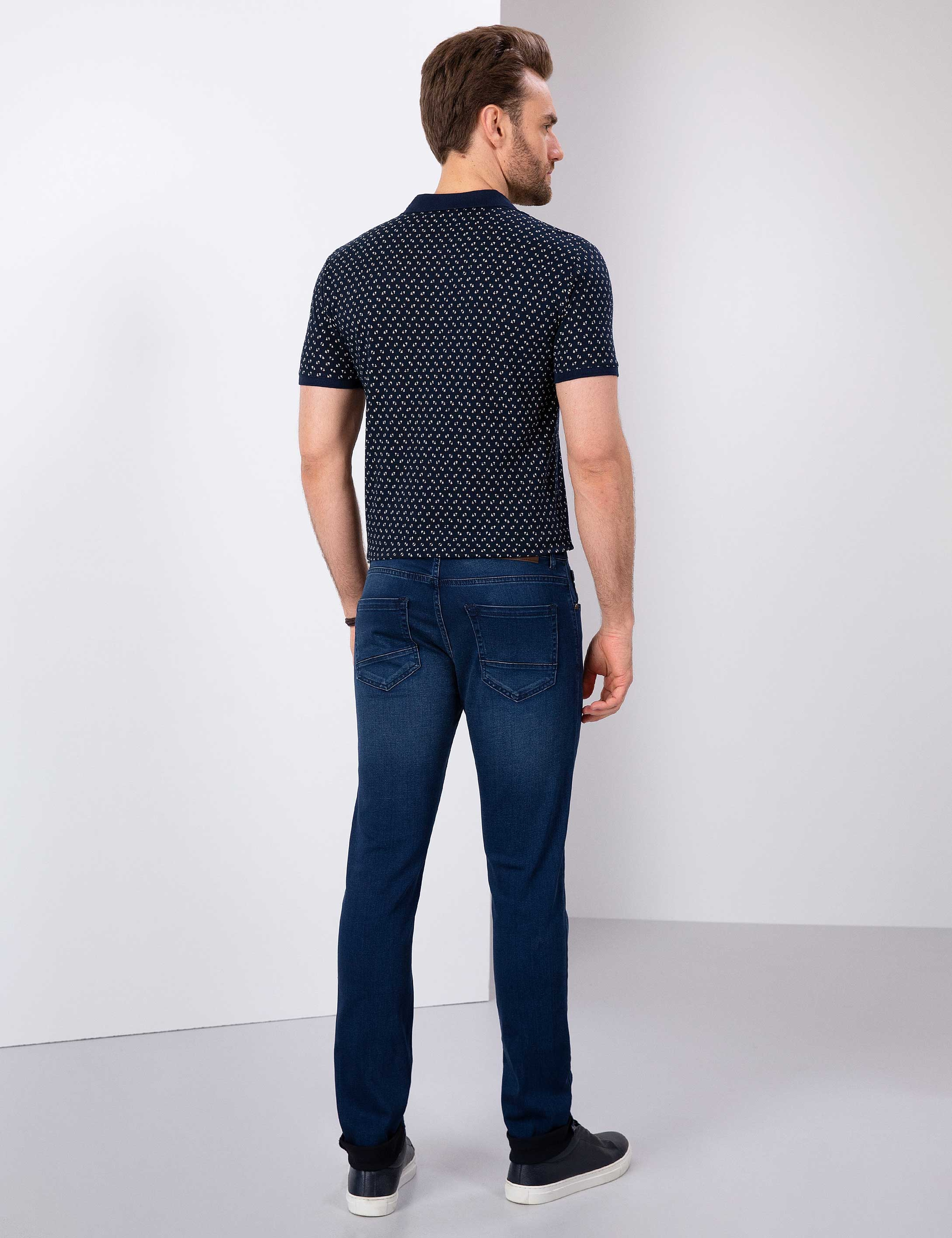 Açık Lacivert Slim Fit Denim Pantolon - Image 3
