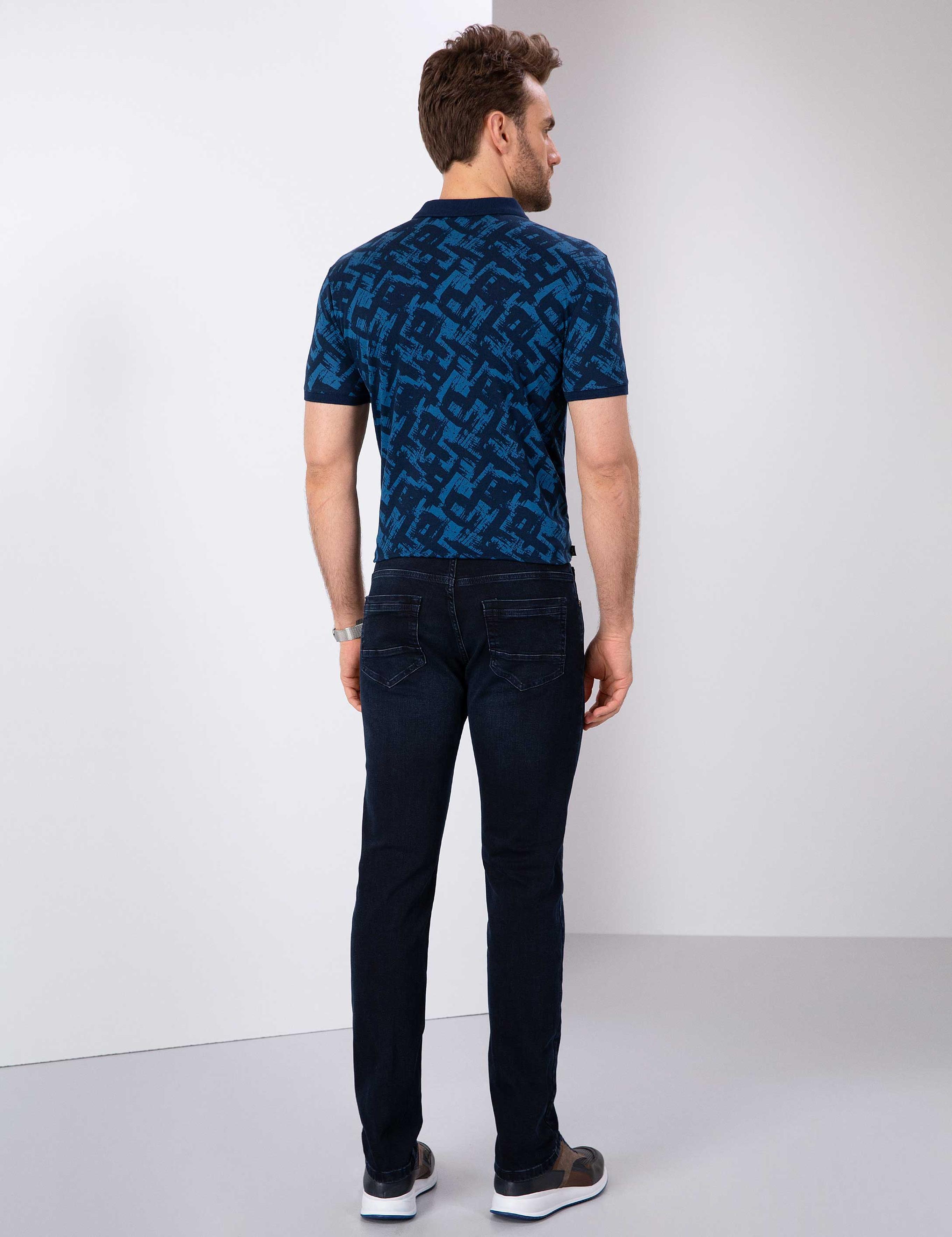 Lacivert Slim Fit Denim Pantolon