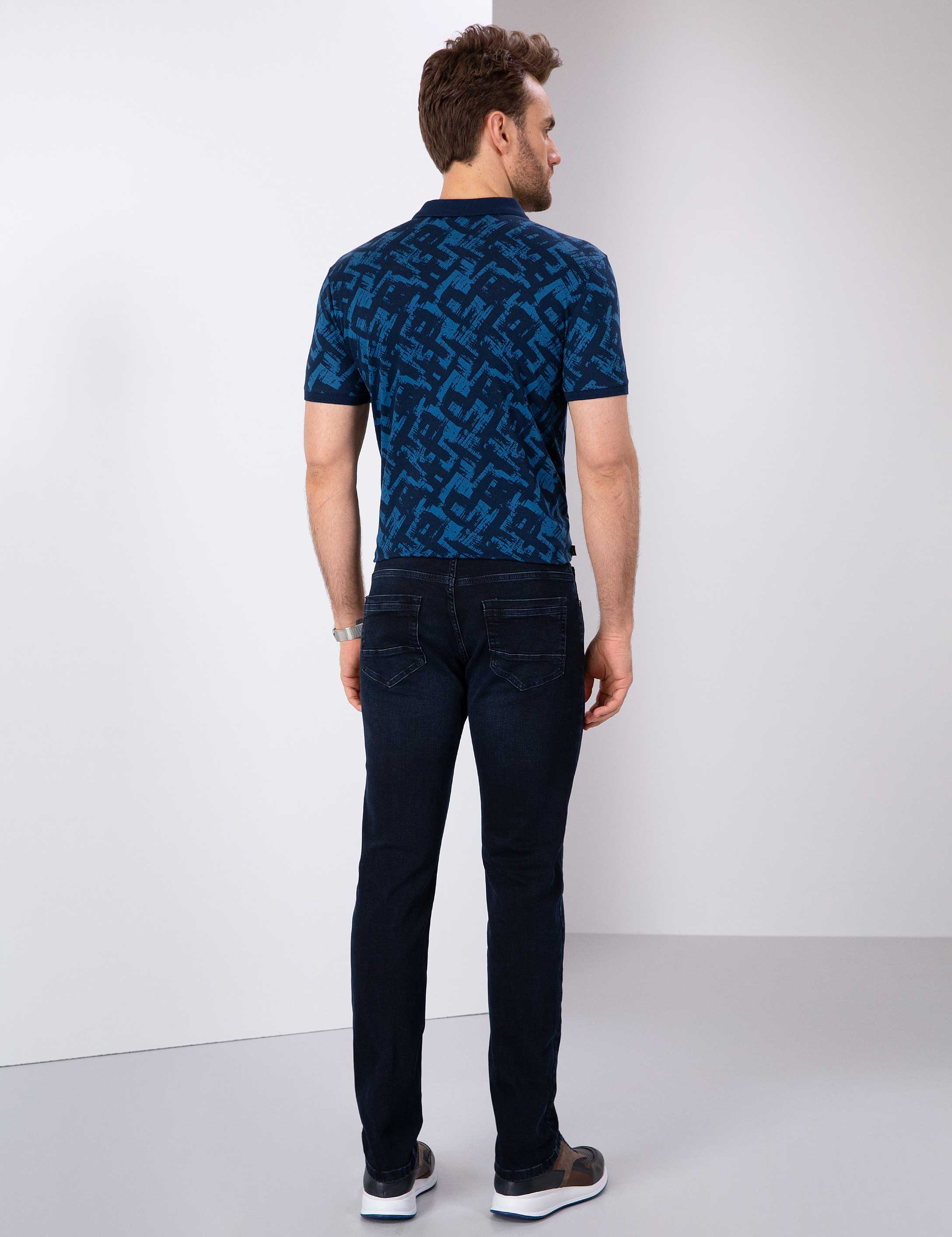 Lacivert Slim Fit Denim Pantolon