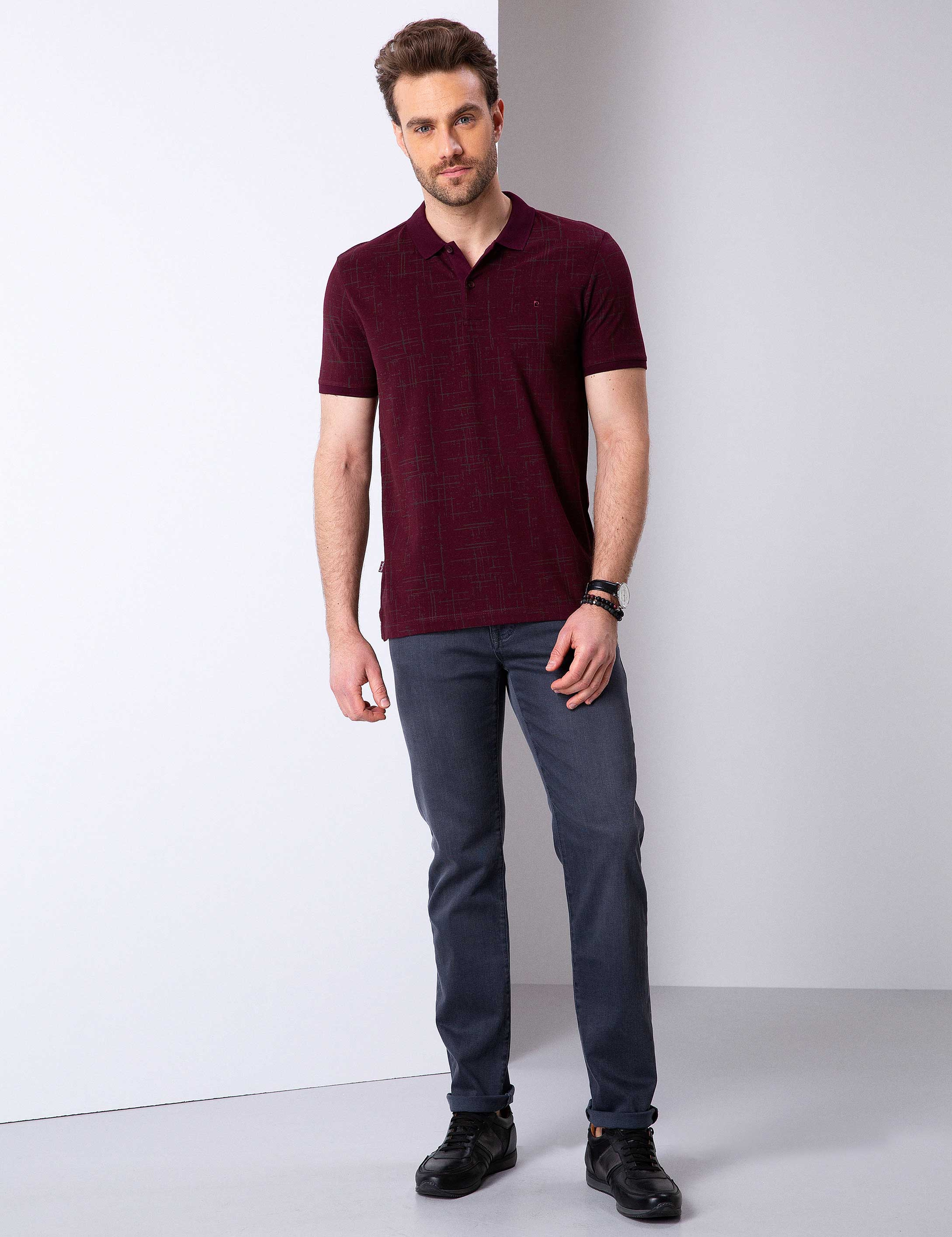 Antrasit Straight Fit Denim Pantolon - Image 1