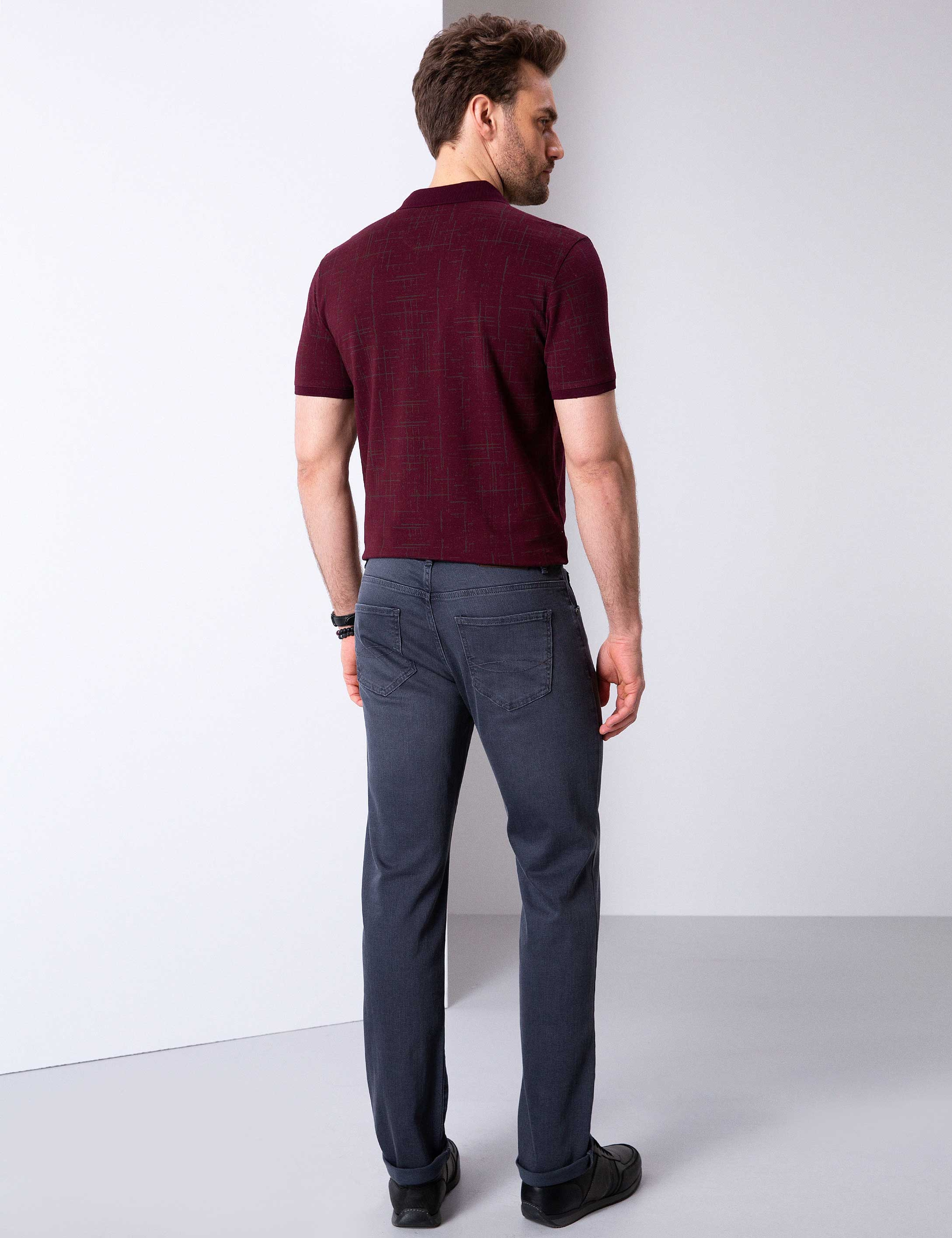 Antrasit Straight Fit Denim Pantolon
