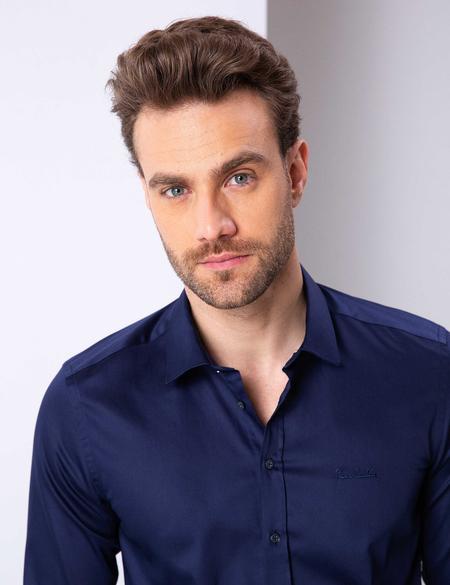 Lacivert Slim Fit Basic Gömlek - 50204547028