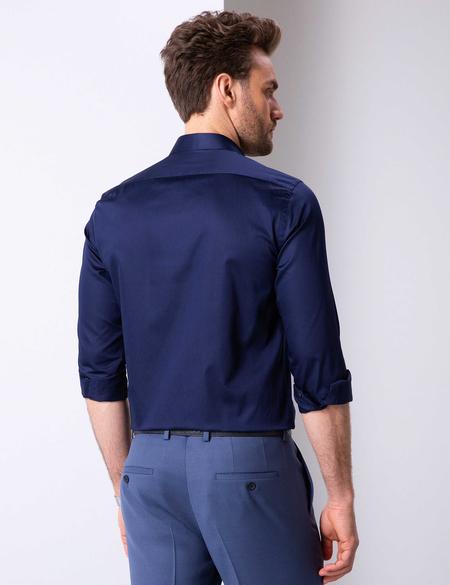 Lacivert Slim Fit Basic Gömlek - 50204547028