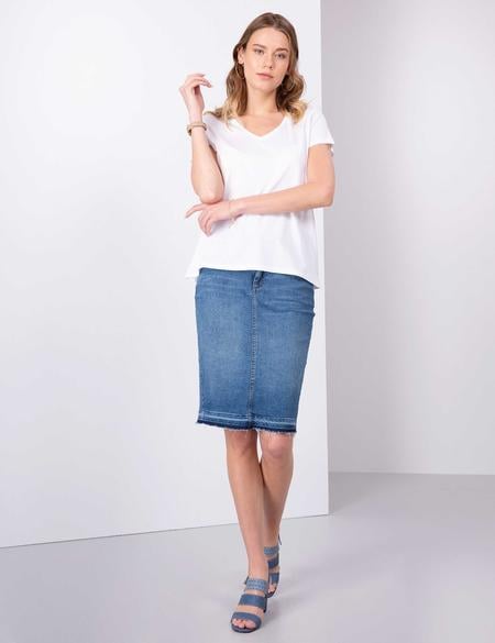 Mavi Slim Fit Dokuma Etek - 50204552003