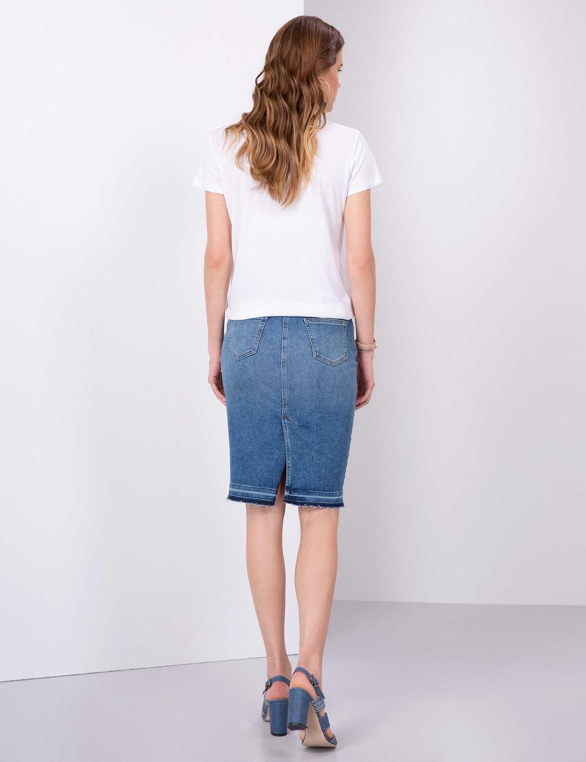 Mavi Slim Fit Dokuma Etek - 50204552003