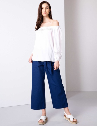 Lacivert Flare Fit Kumaş Pantolon