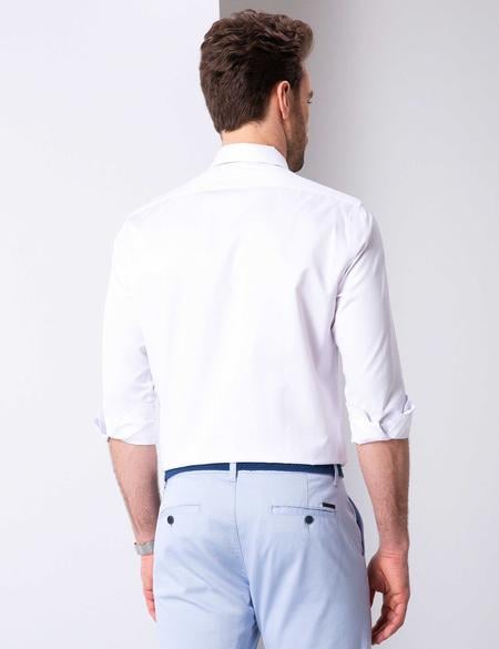 Beyaz Regular Fit Uzun Kollu Basic Gömlek - 50204564005