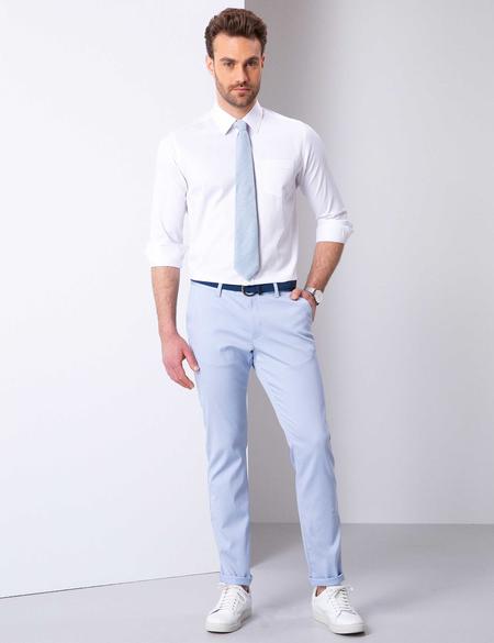 Beyaz Regular Fit Uzun Kollu Basic Gömlek - 50204564005