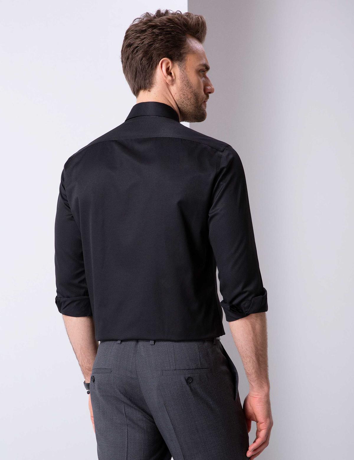 Siyah Regular Fit Basic Gömlek - 50204564014