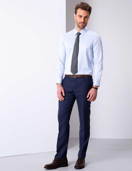 Açık Mavi Regular Fit Uzun Kollu Basic Gömlek - 50204564023
