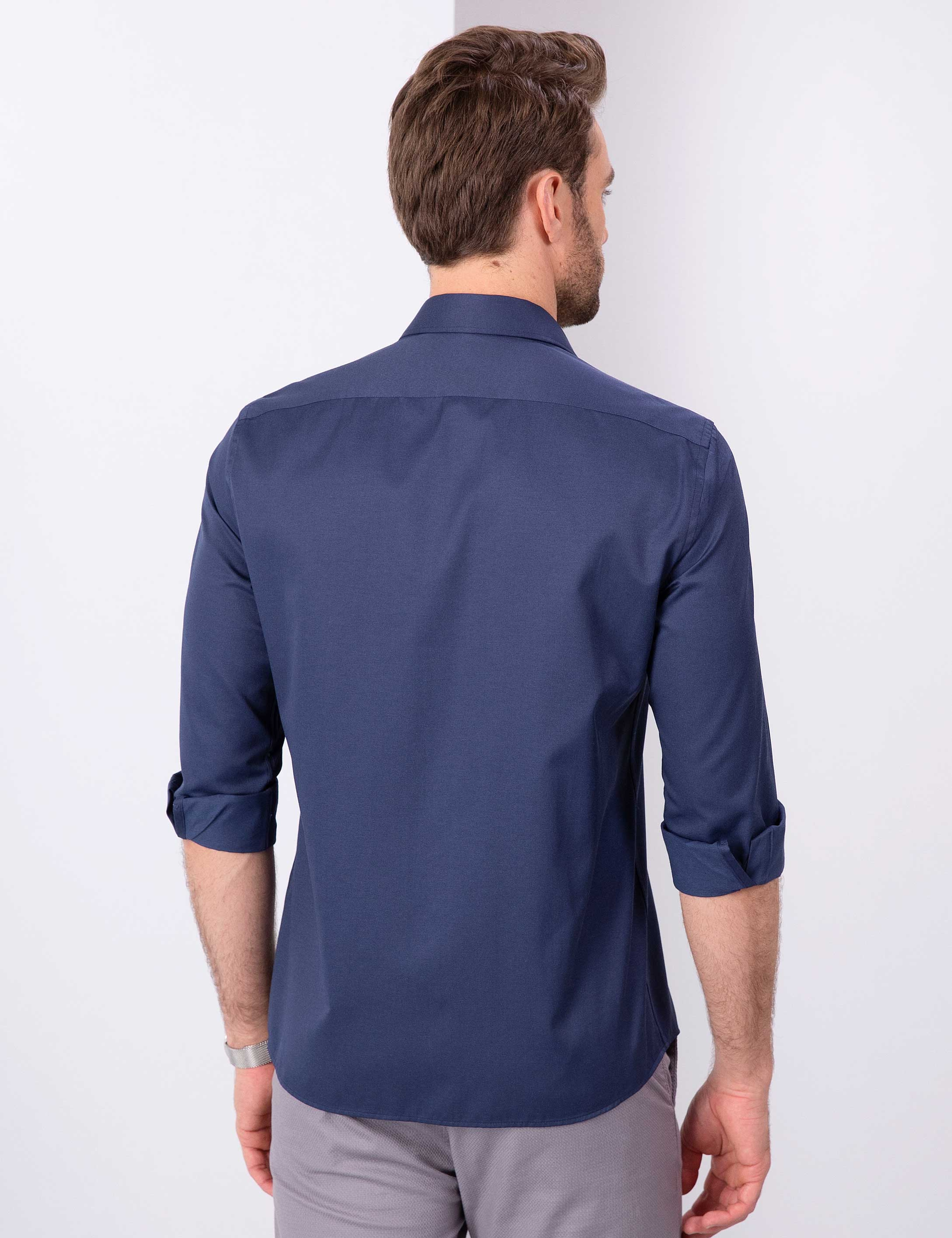 Lacivert Regular Fit Klasik Gömlek