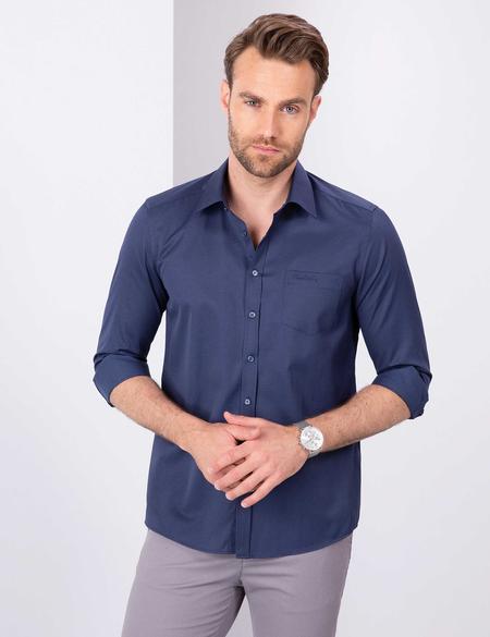 Lacivert Regular Fit Klasik Gömlek - 50204564032