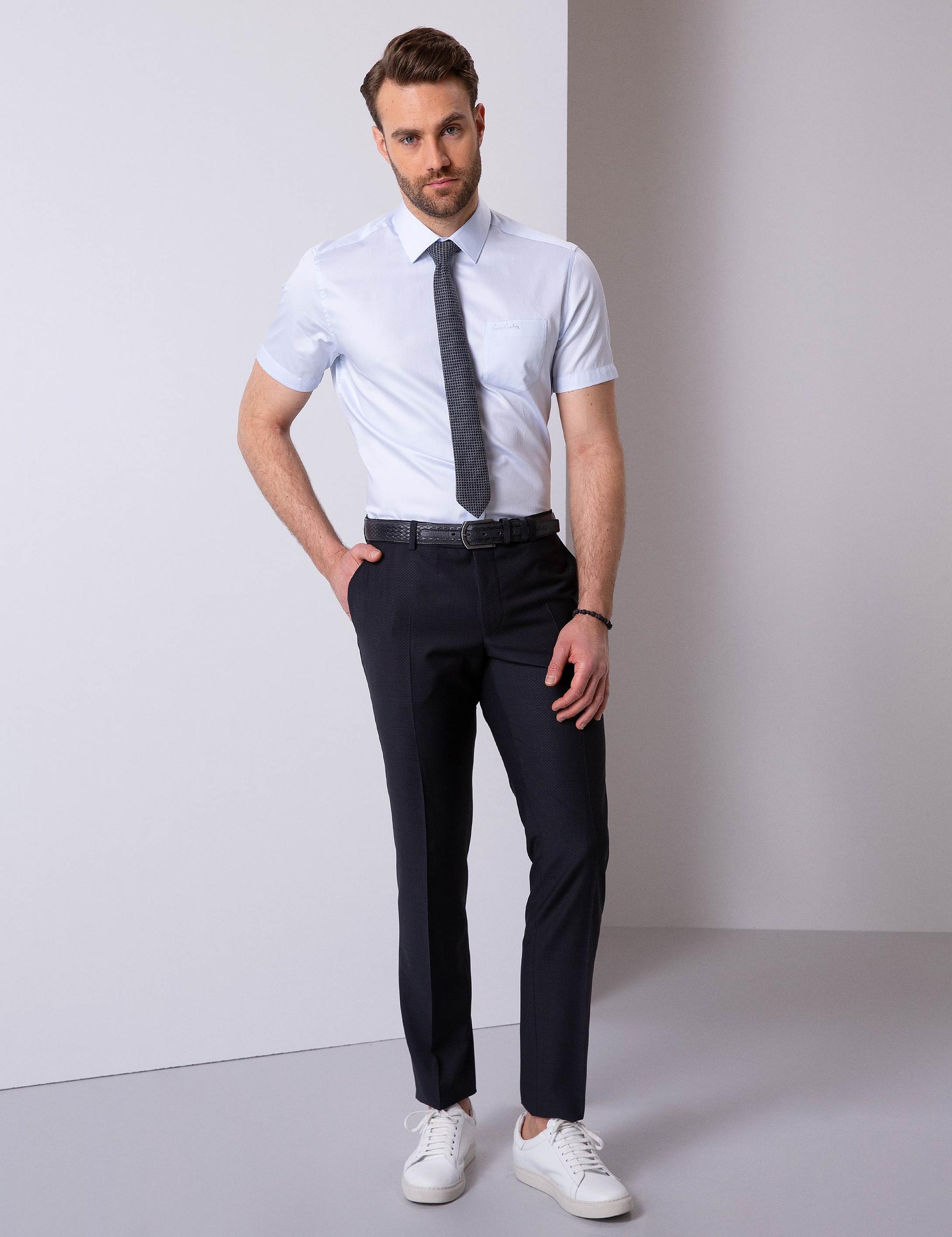 Açık Mavi Regular Fit Kısa Kollu Gömlek