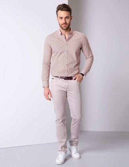 Turuncu Slim Fit Uzun Kollu Gömlek - 50204569010