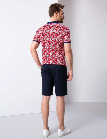 Lacivert Slim Fit Dokuma Şort - 50204584004