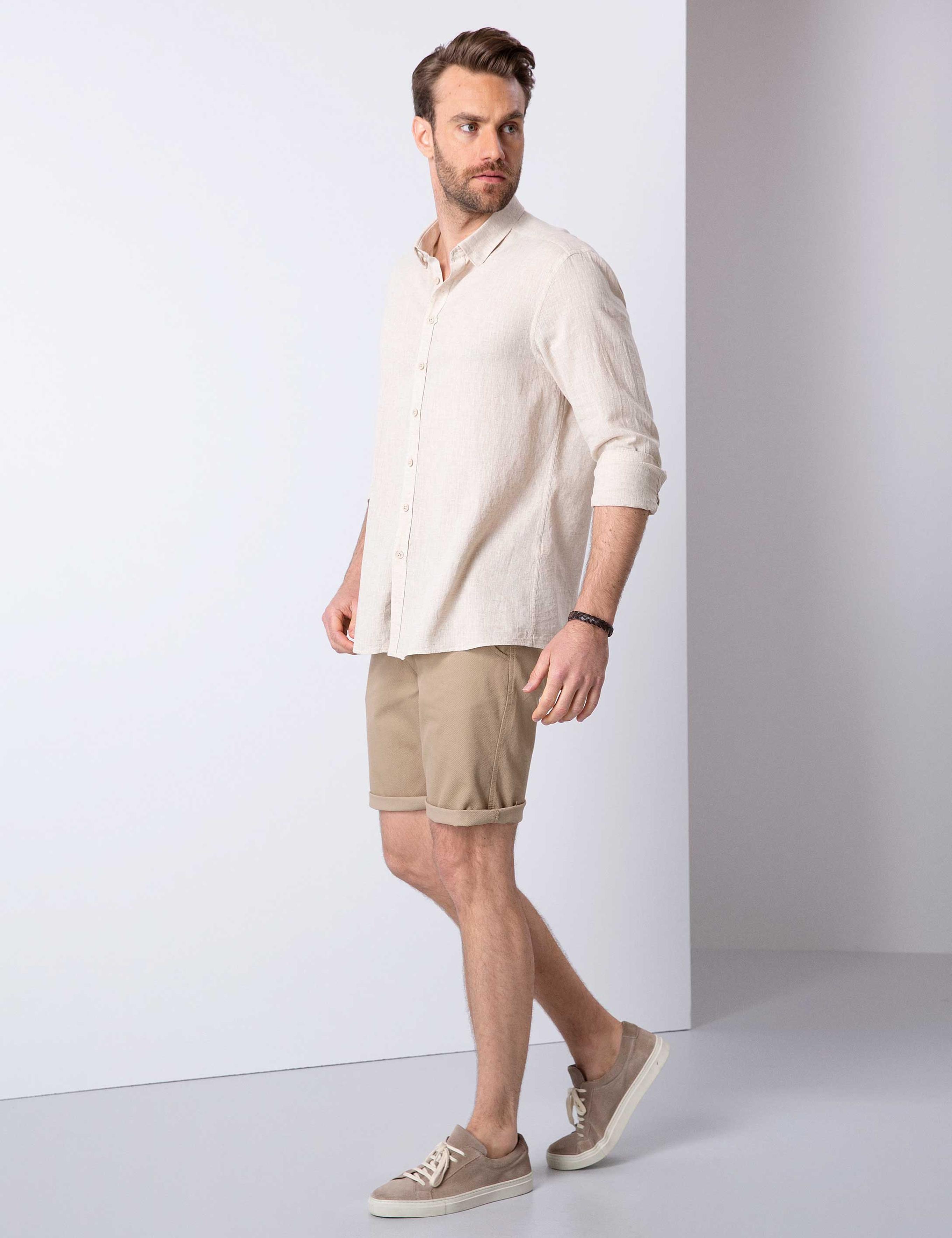 Camel Slim Fit Bermuda Şort