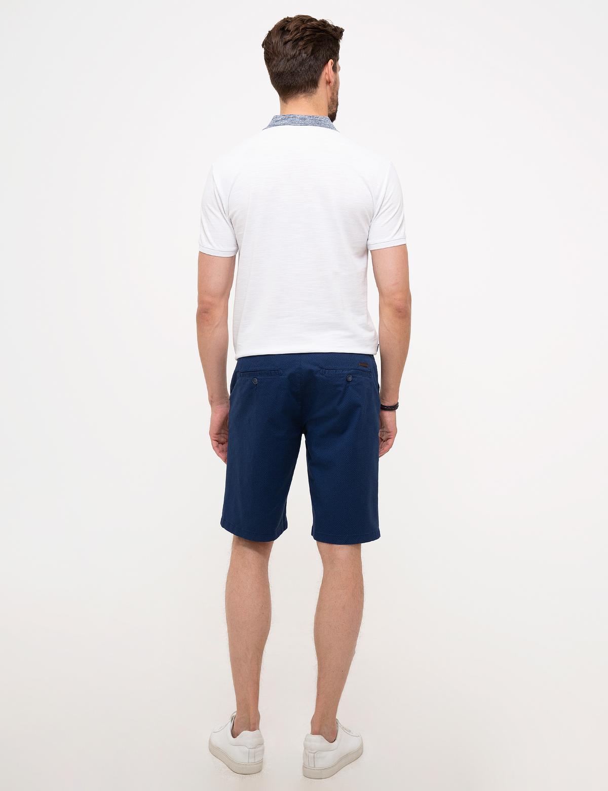 Koyu Mavi Standart Fit Bermuda Şort - 50204589005