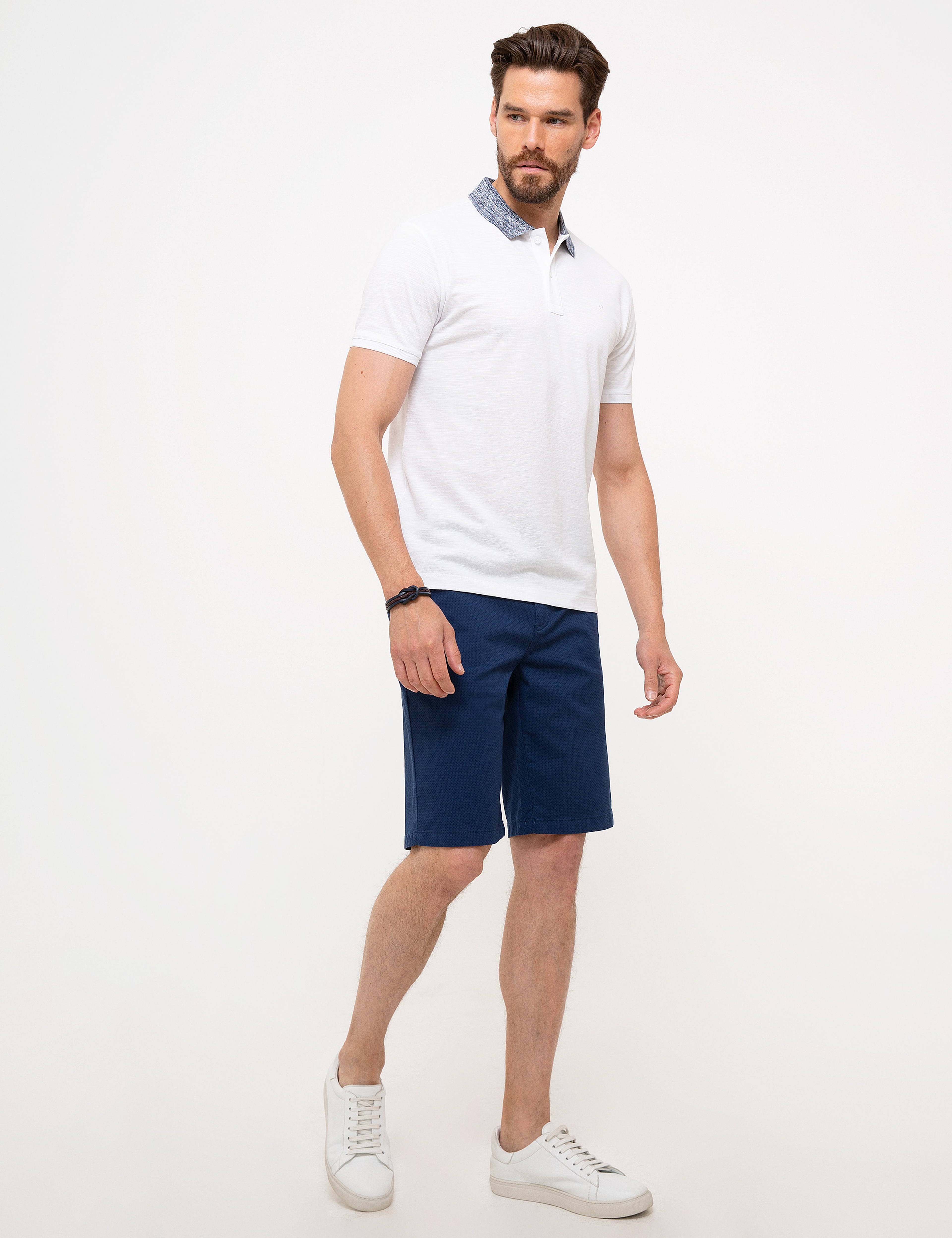 Koyu Mavi Standart Fit Bermuda Şort