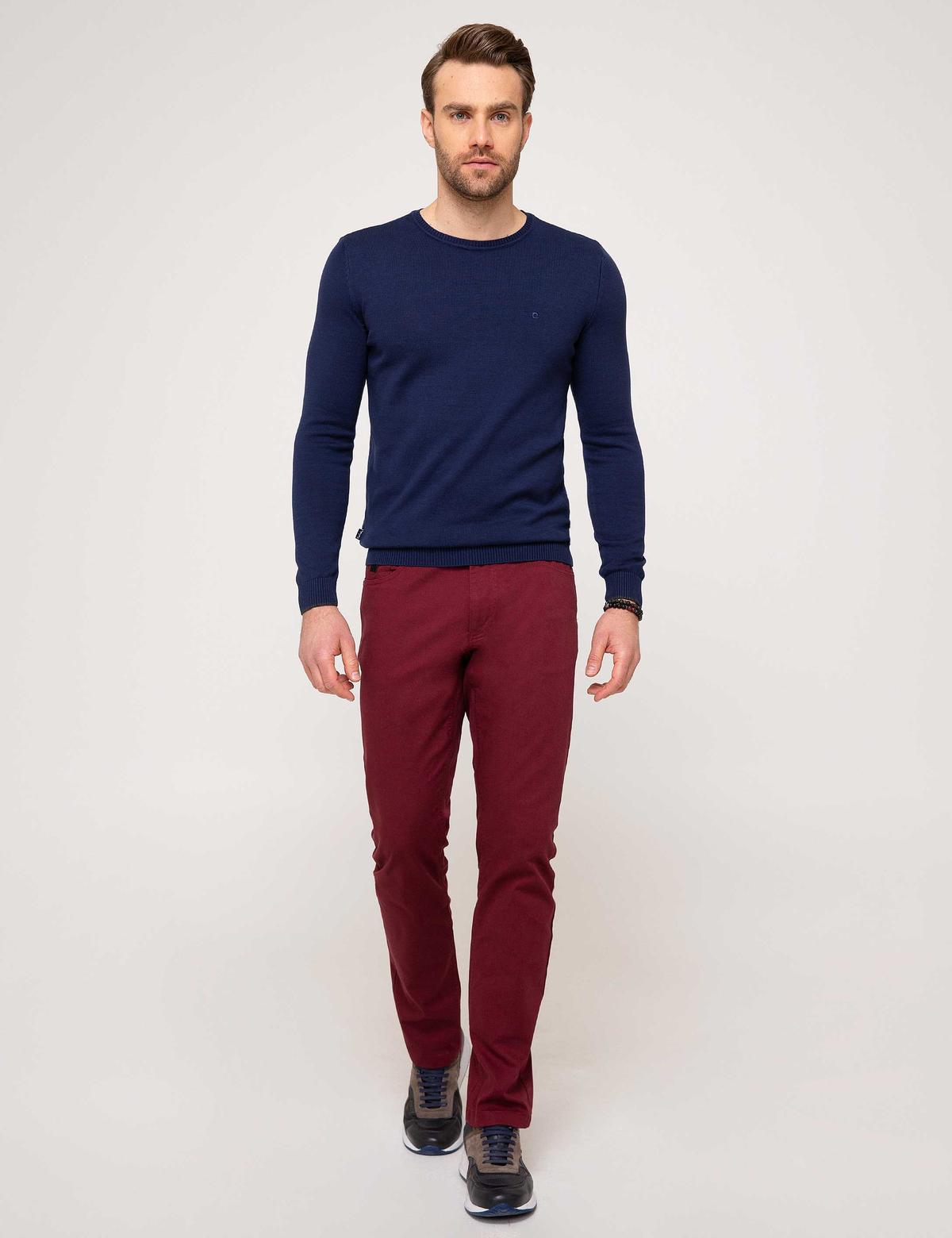Lacivert Slim Fit Bisiklet Yaka Basic Triko Kazak - 50205304015