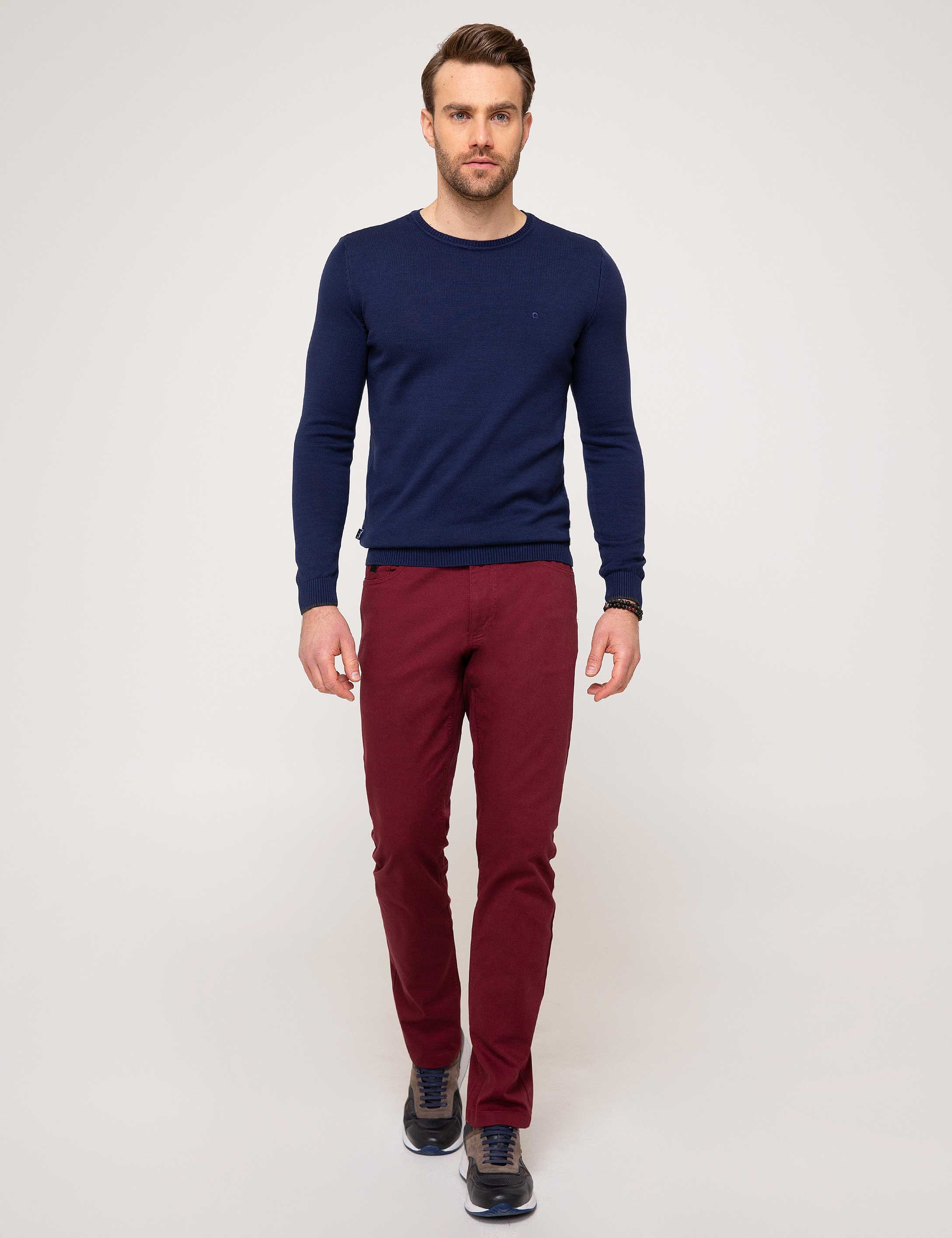Lacivert Slim Fit Bisiklet Yaka Basic Triko Kazak - Image 3